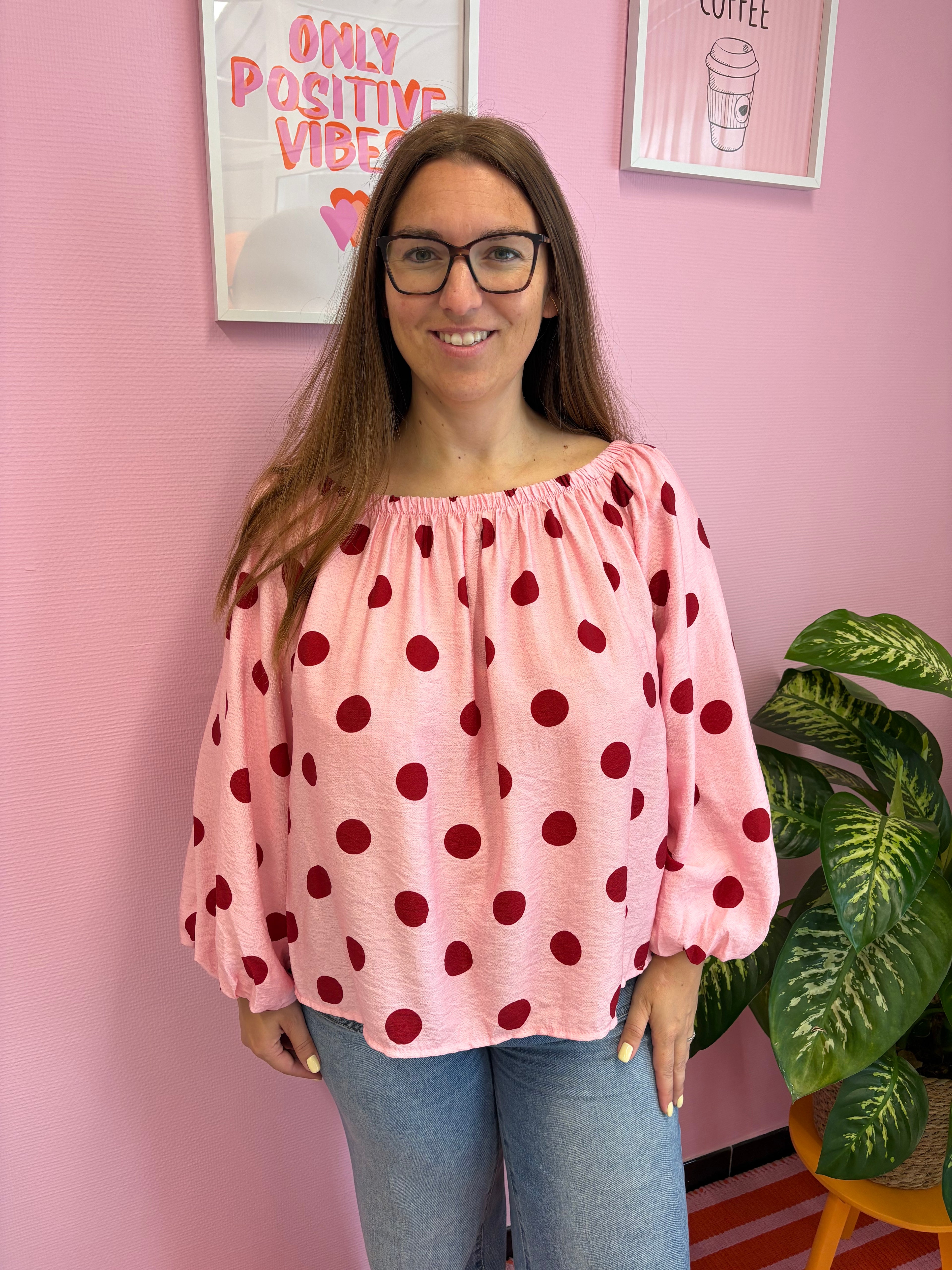 Polka blouse - Off shoulder