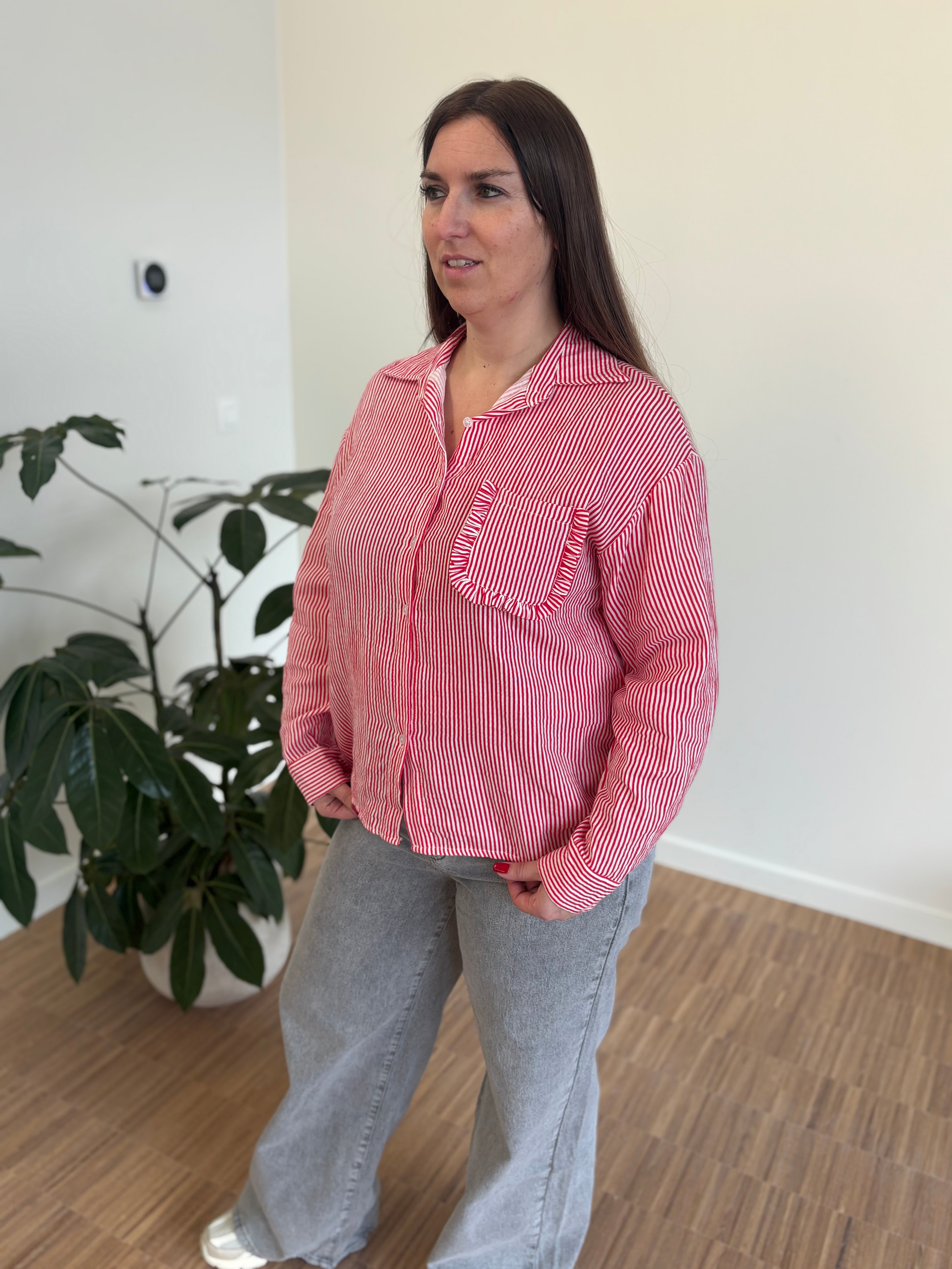 Blouse Lola - Rood/wit