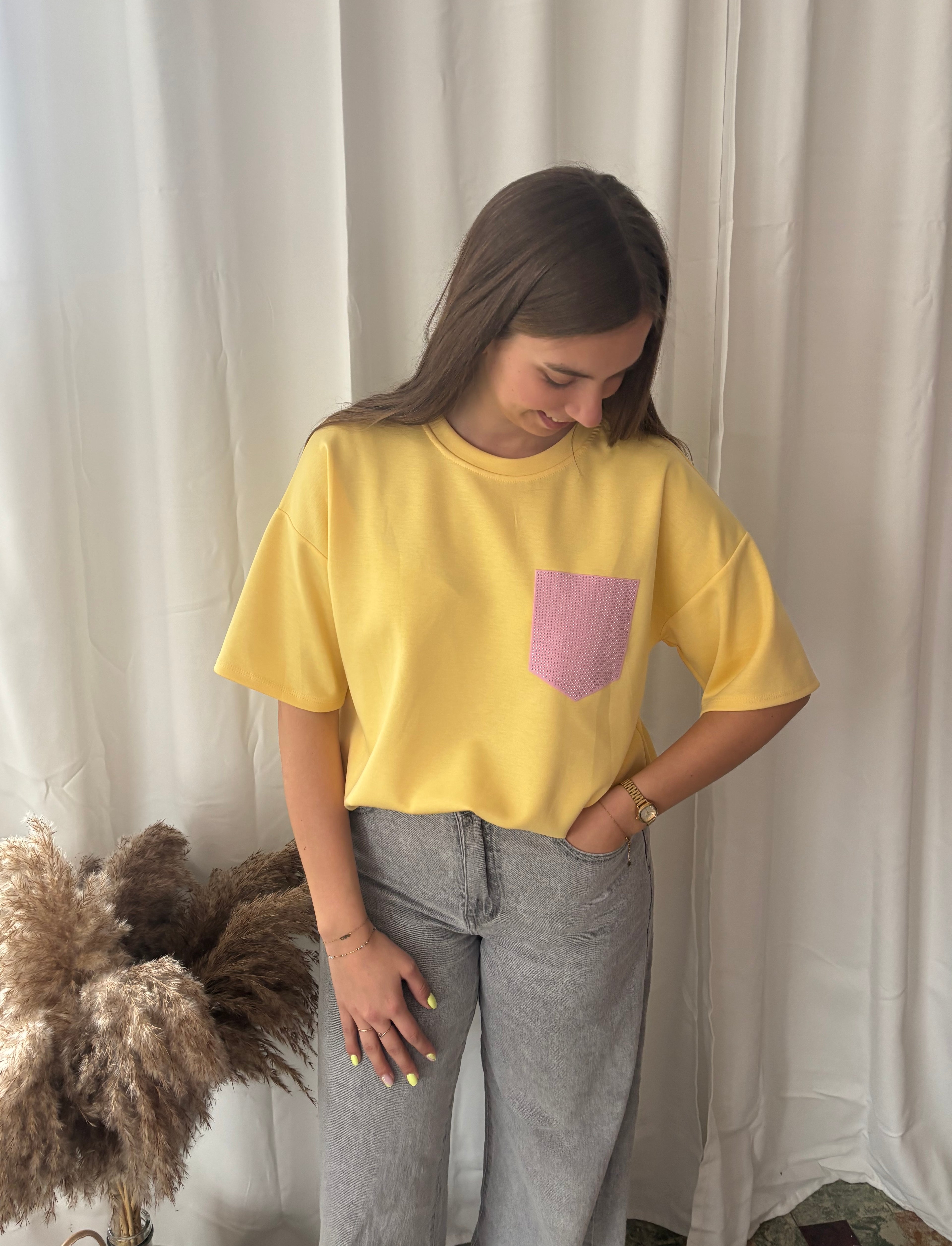 T-shirt Louise - Geel