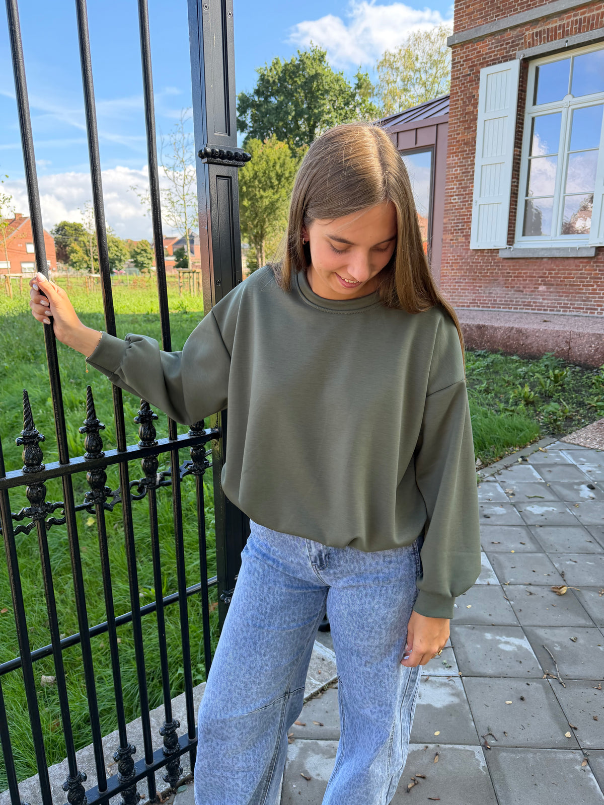 Cropped sweater - Groen