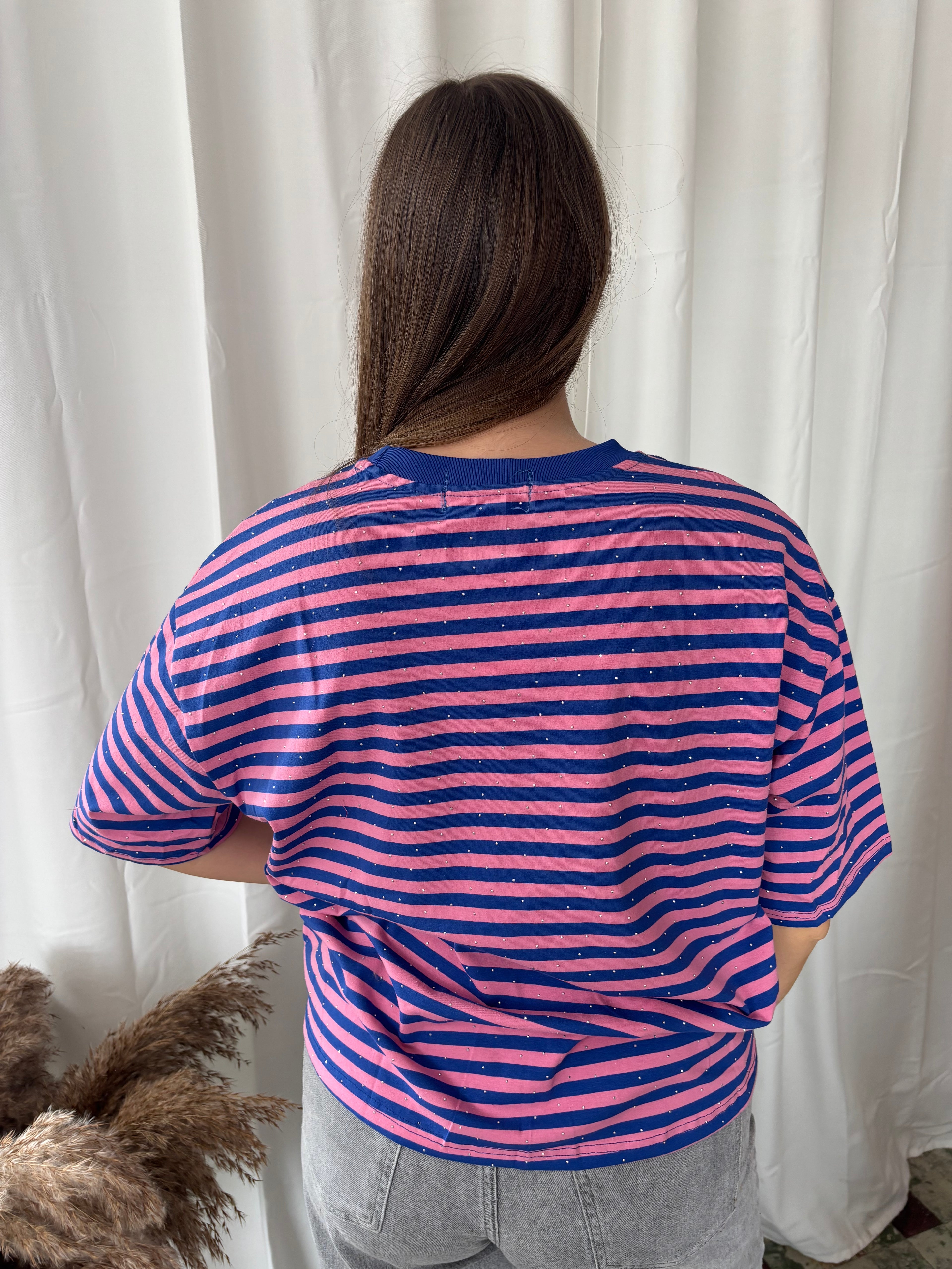 T-shirt Lio - Blauw/roze
