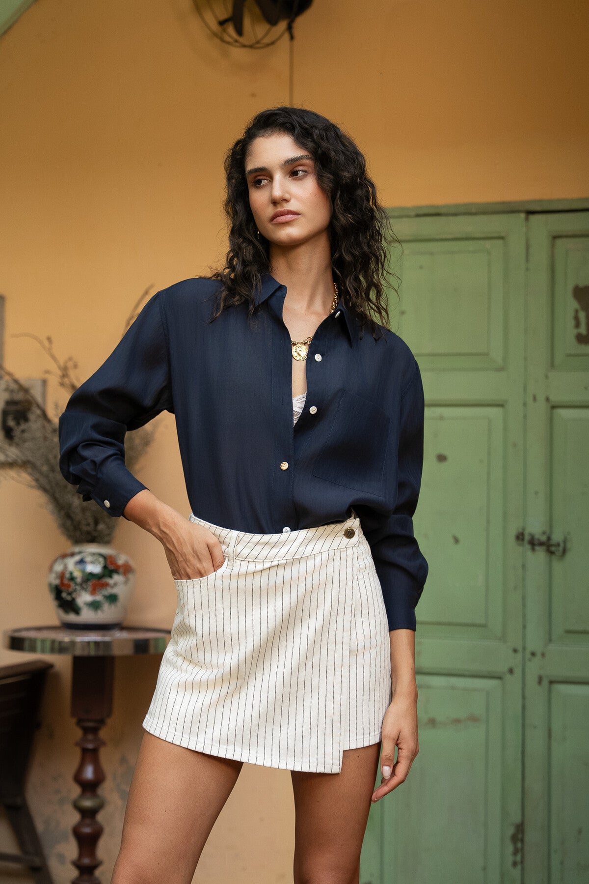 Skort Flo- Wit/zwart