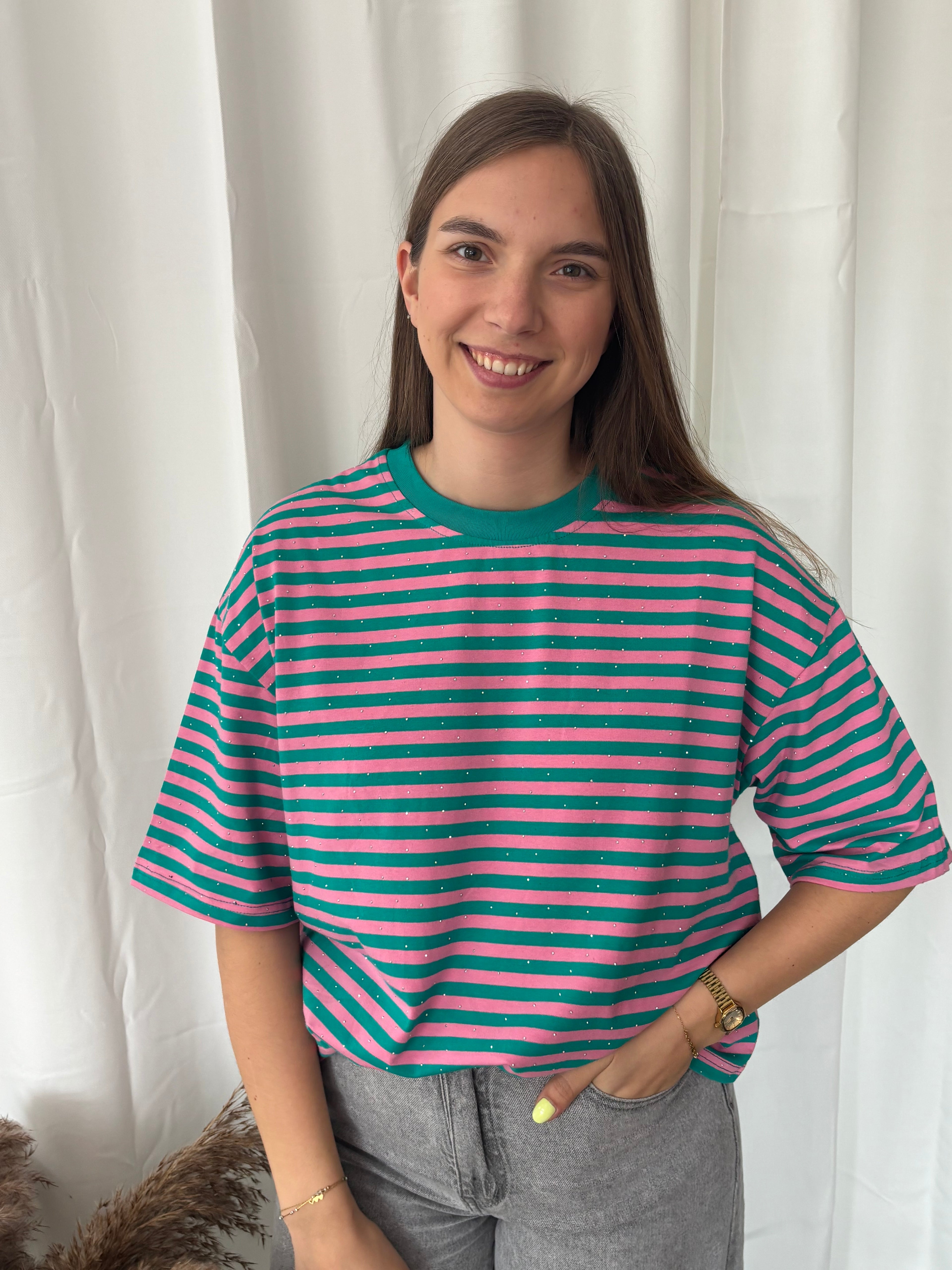 T-shirt Lio - Groen/roze