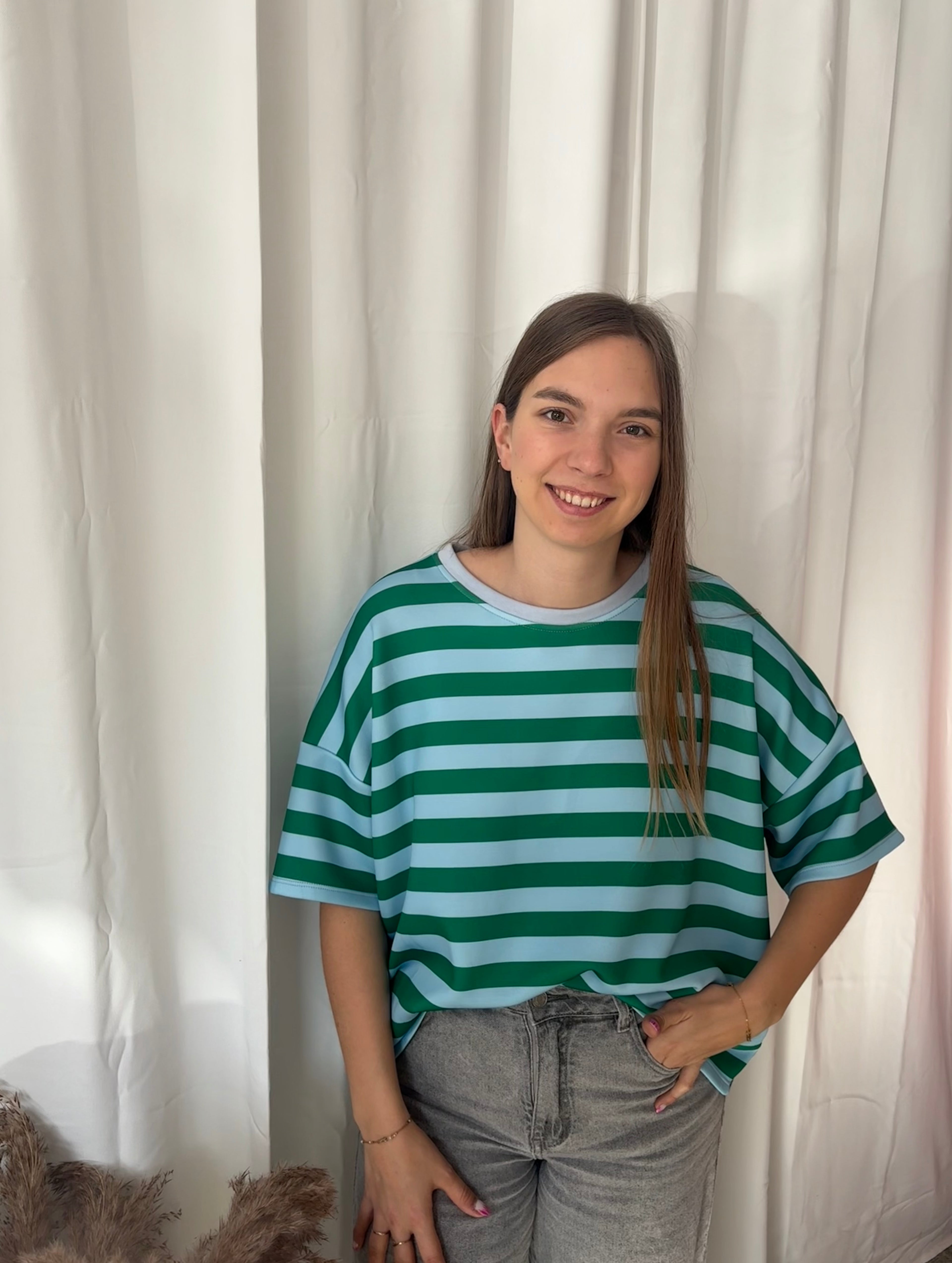 Lina top - Groen/blauw