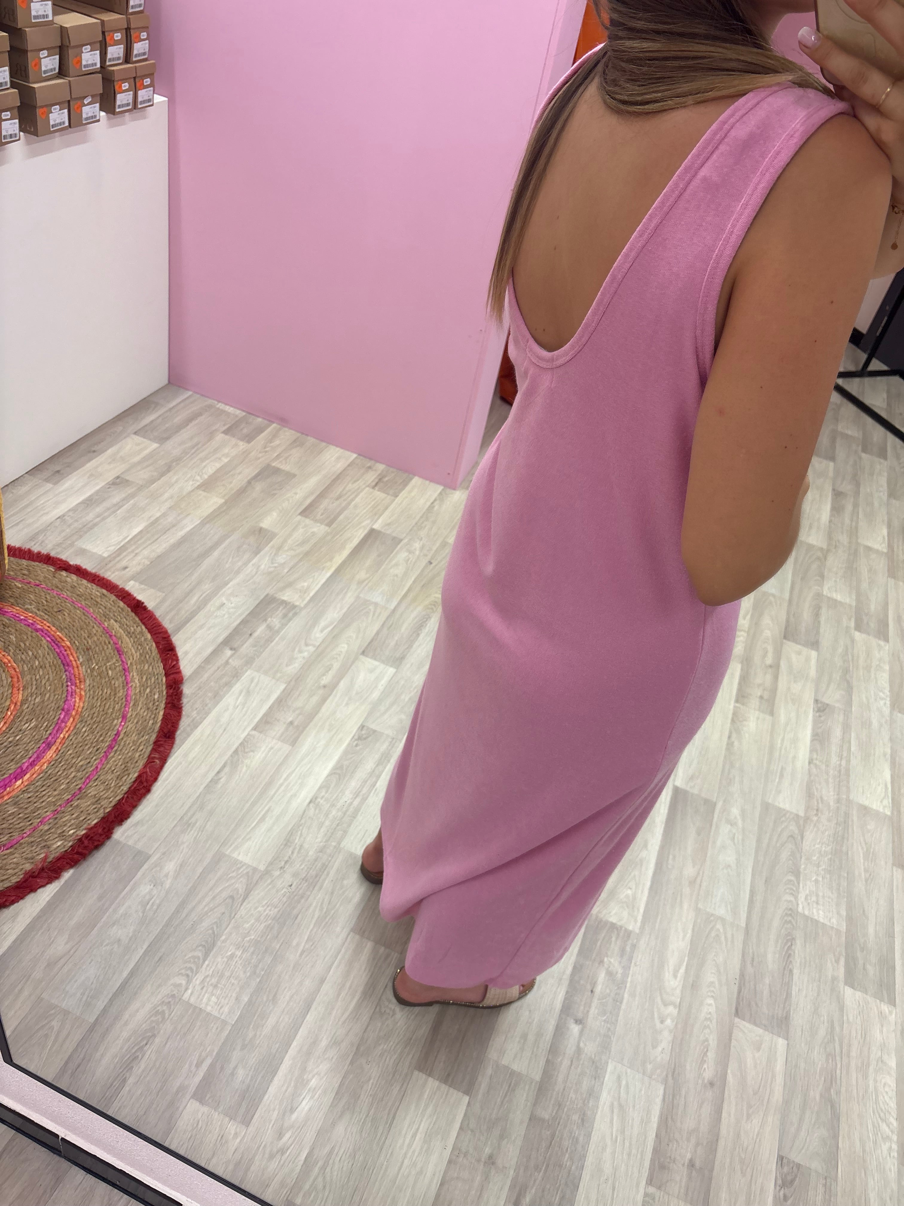 Kleedje badstof vintage - roze
