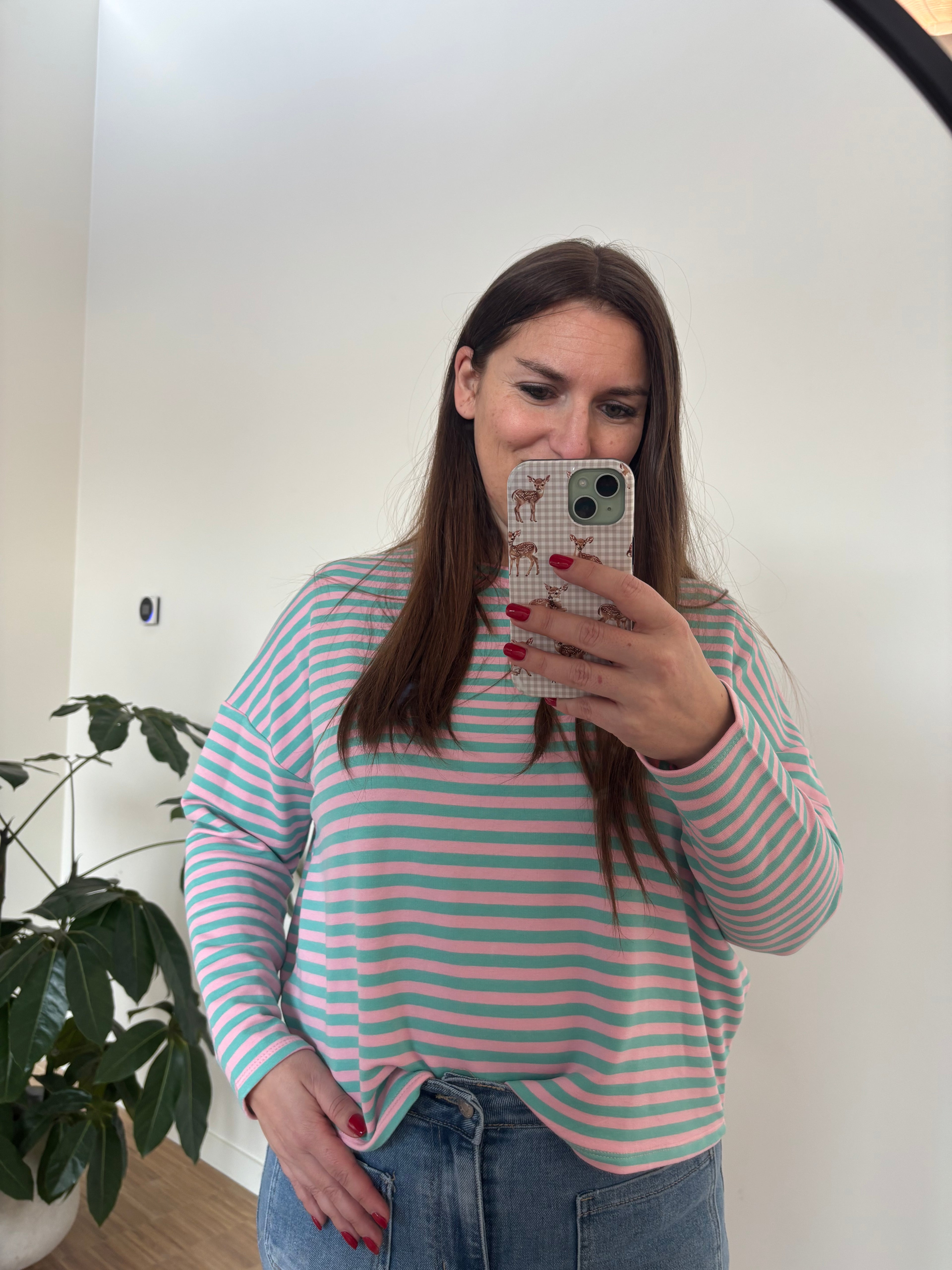 Lize top - roze/blauw