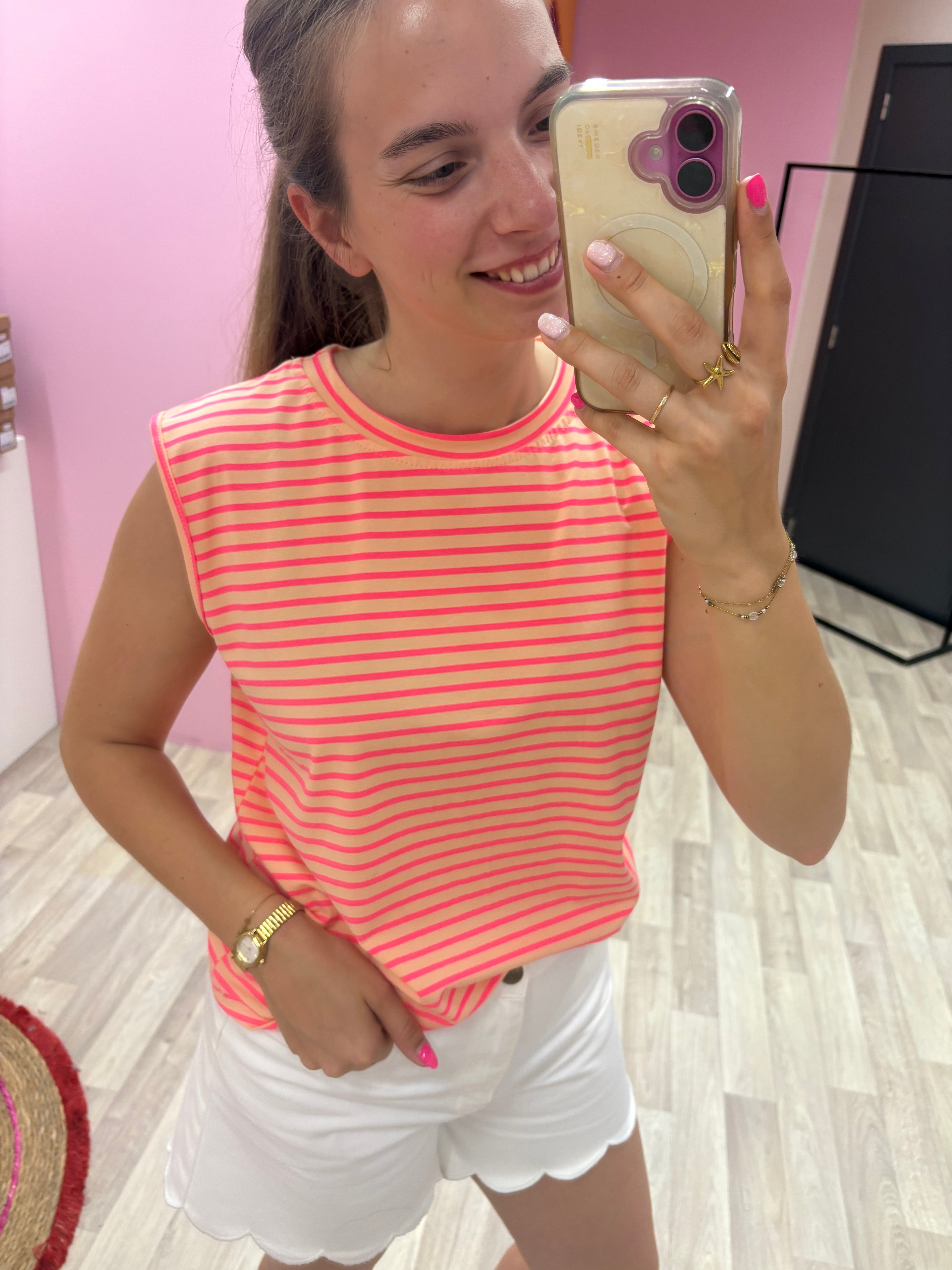Top Lena - Roze/oranje