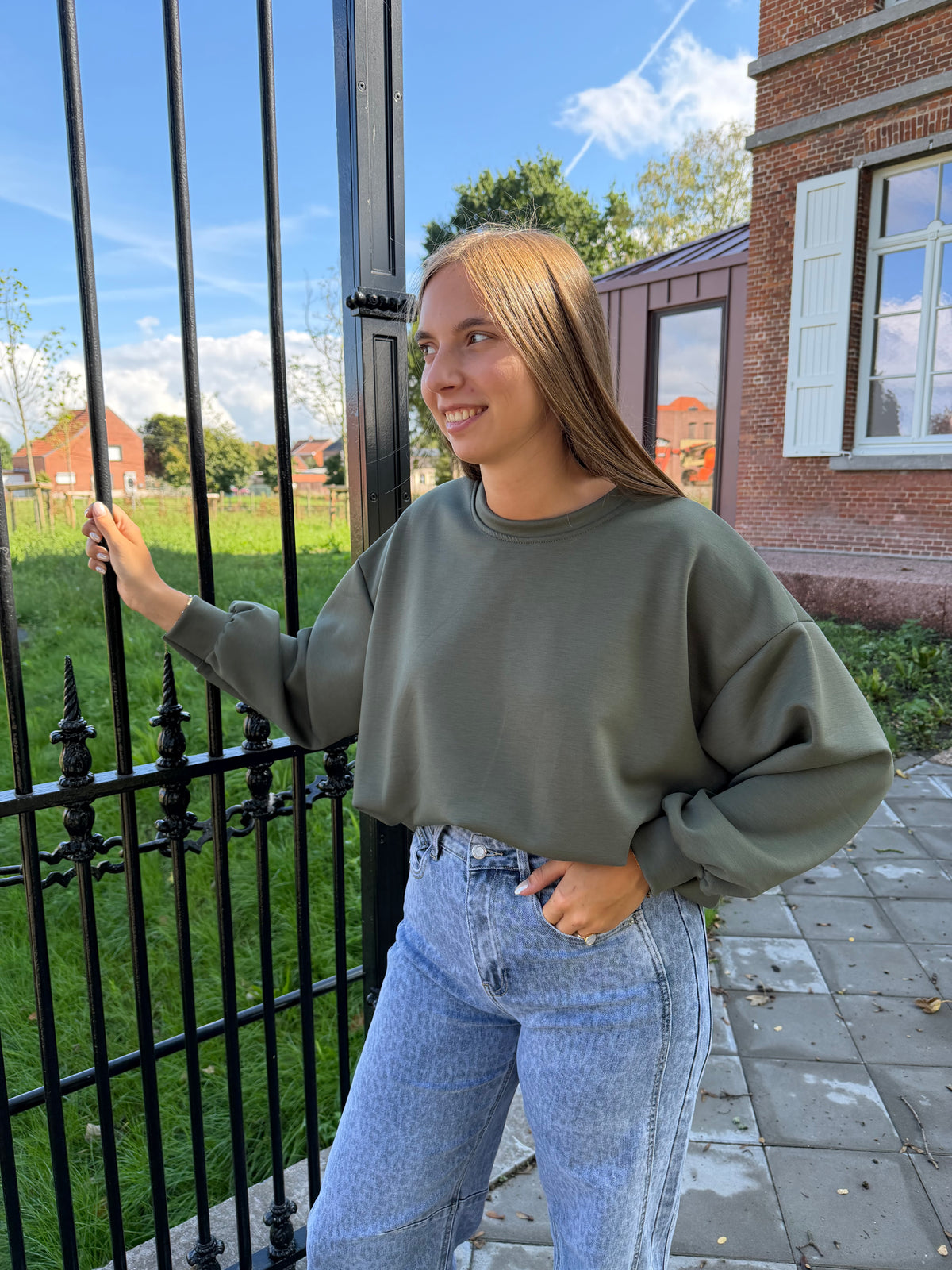Cropped sweater - Groen
