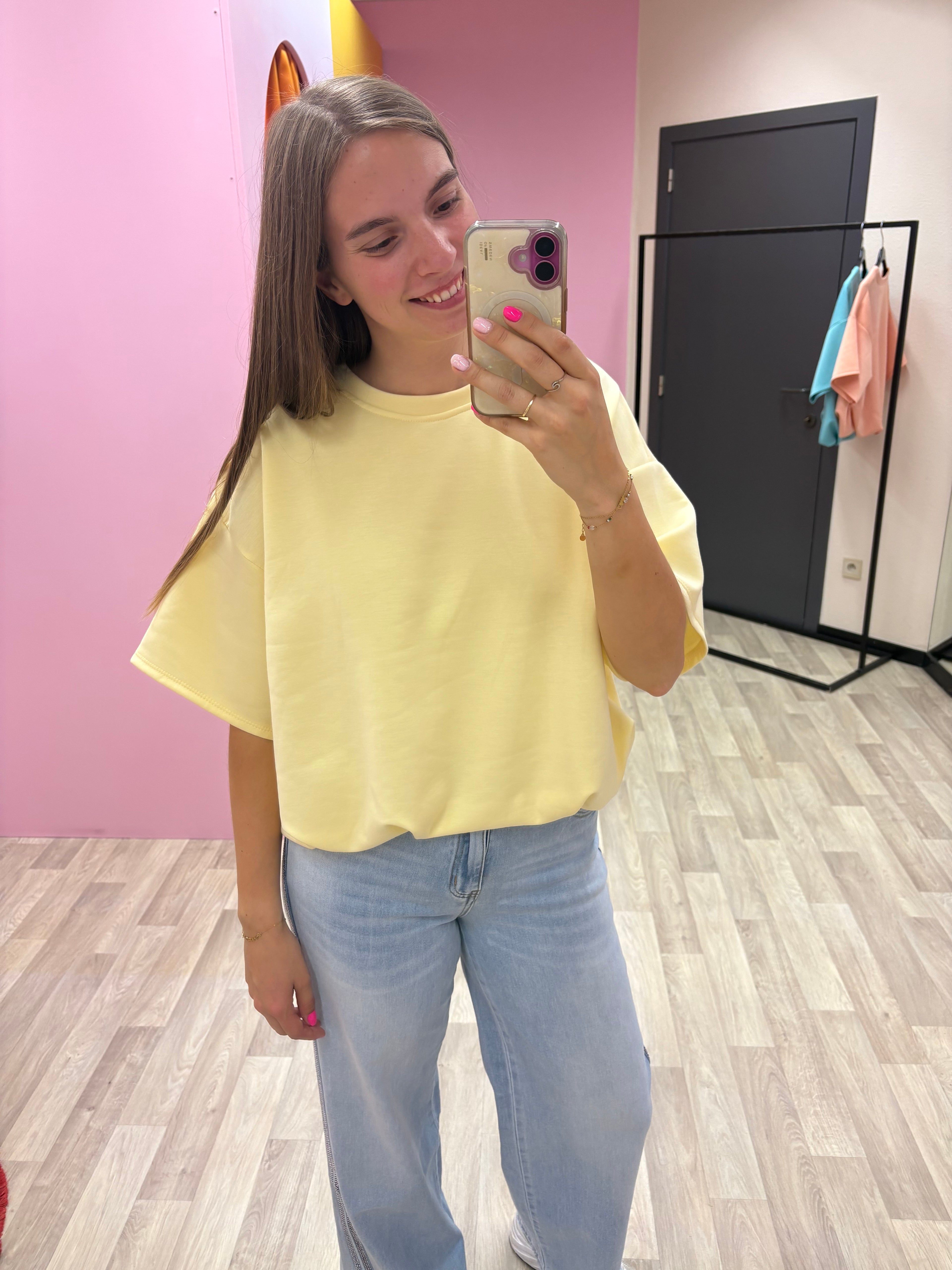 Cropped shirt - Geel