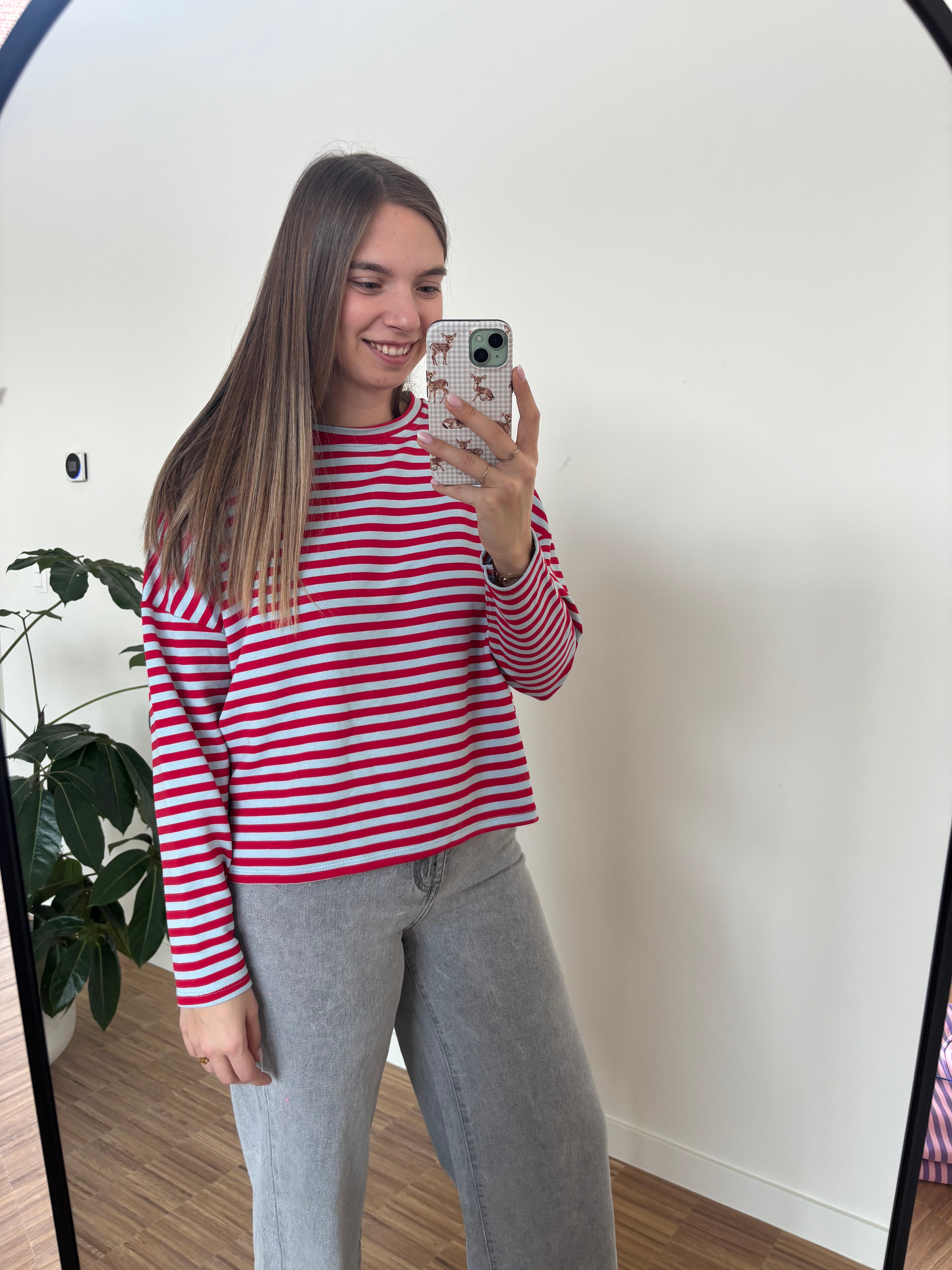 Lize top - rood/blauw