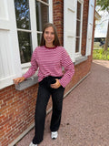 Longsleeve Ella - Bordeaux/roze