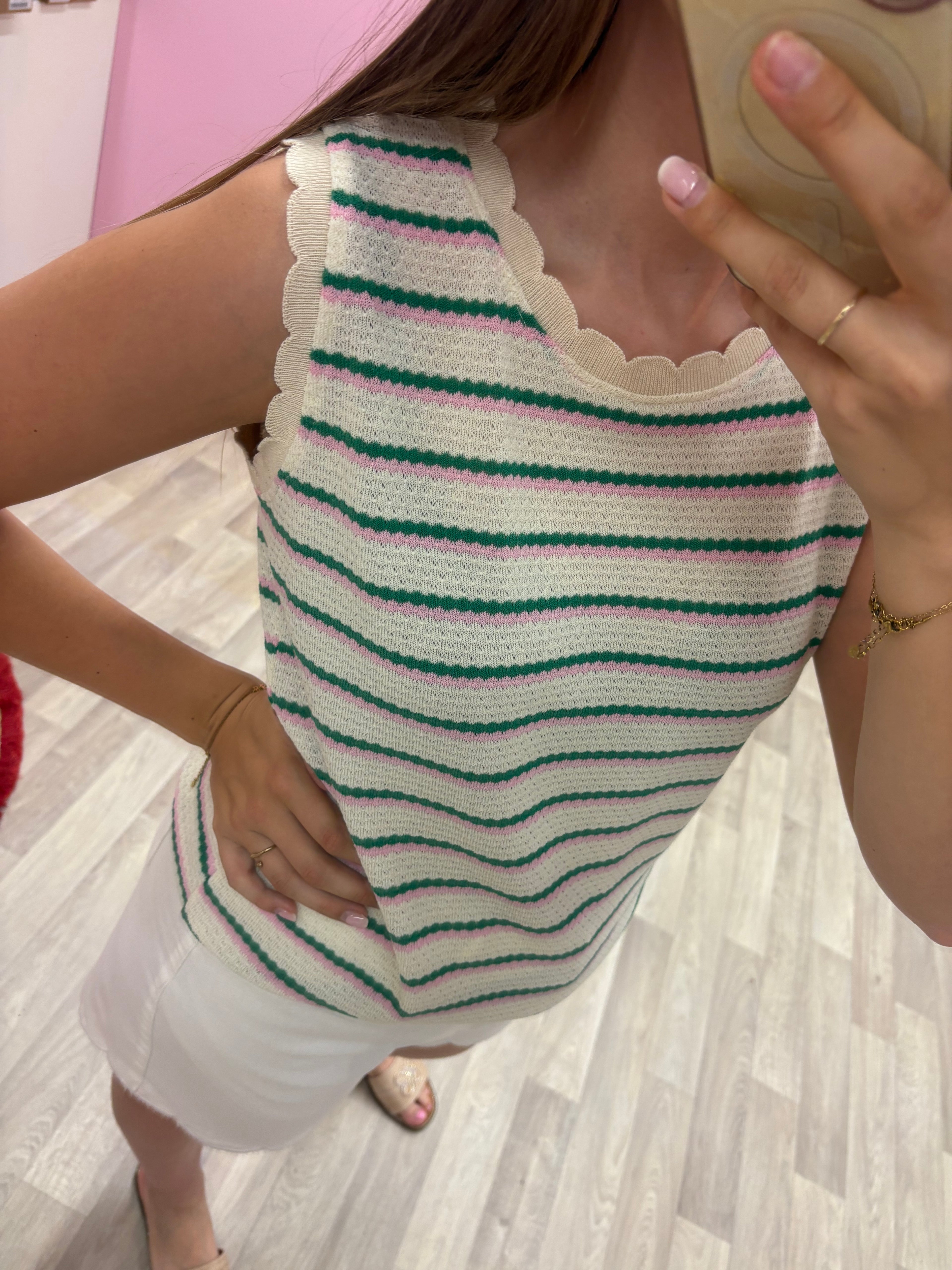 Top Lia - Groen/Roze