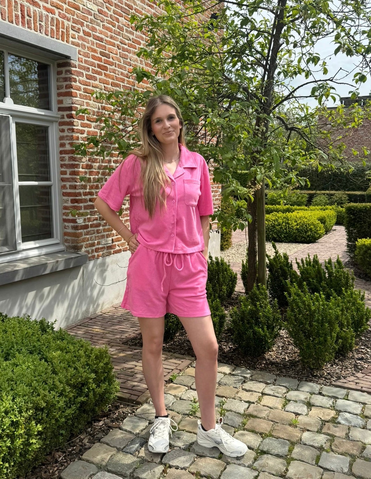 Set badstof - roze