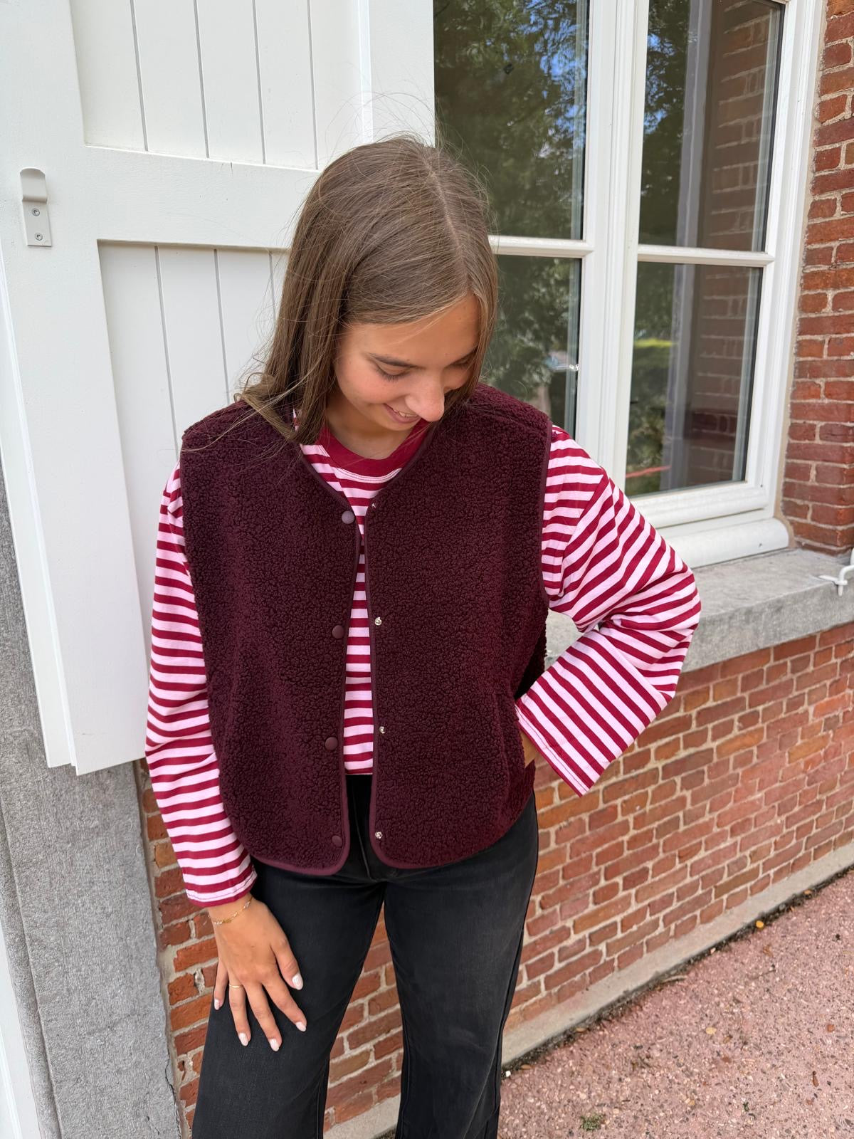 Teddy gilet - Bordeaux