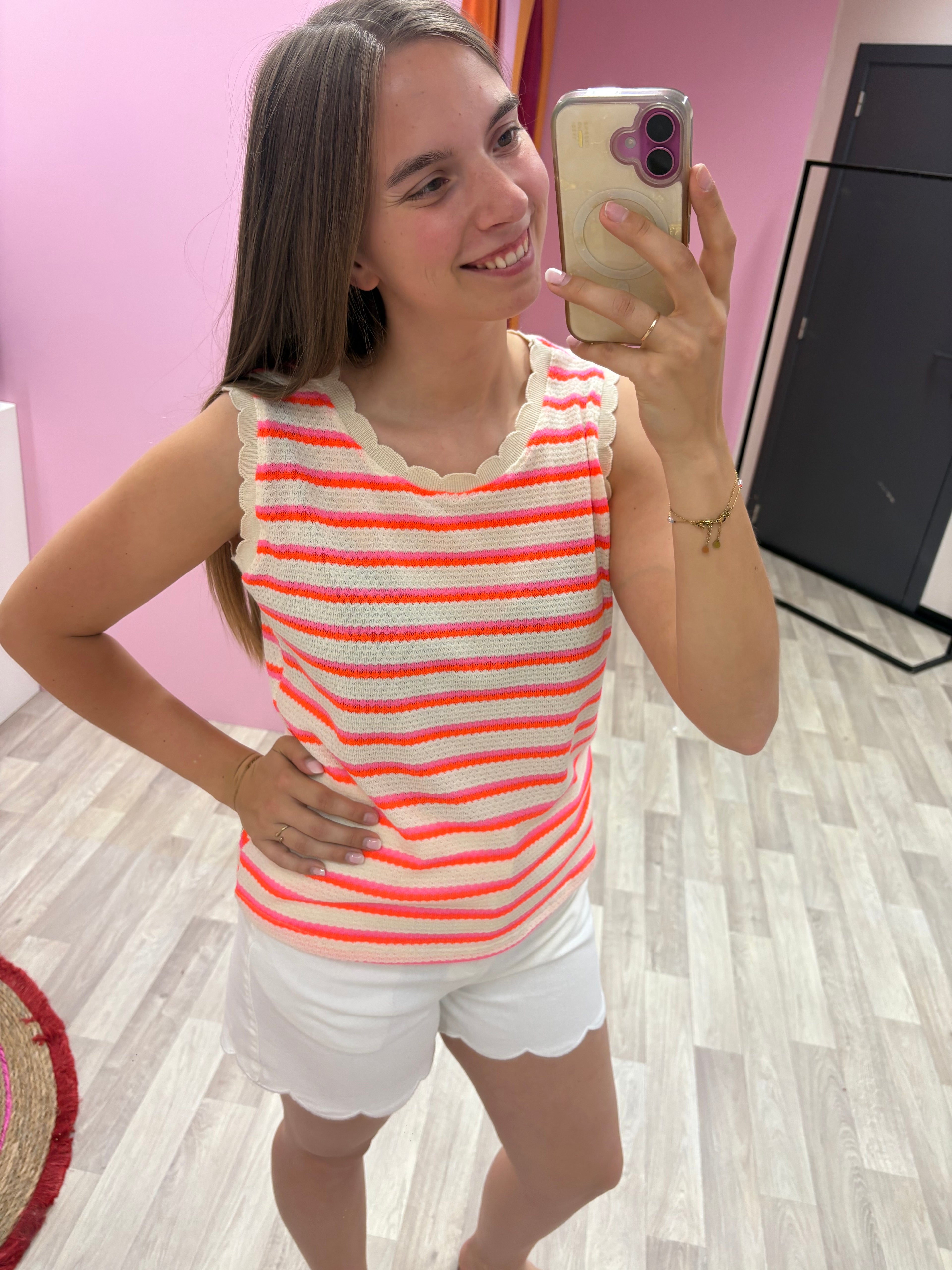 Top Lia - Roze/Oranje