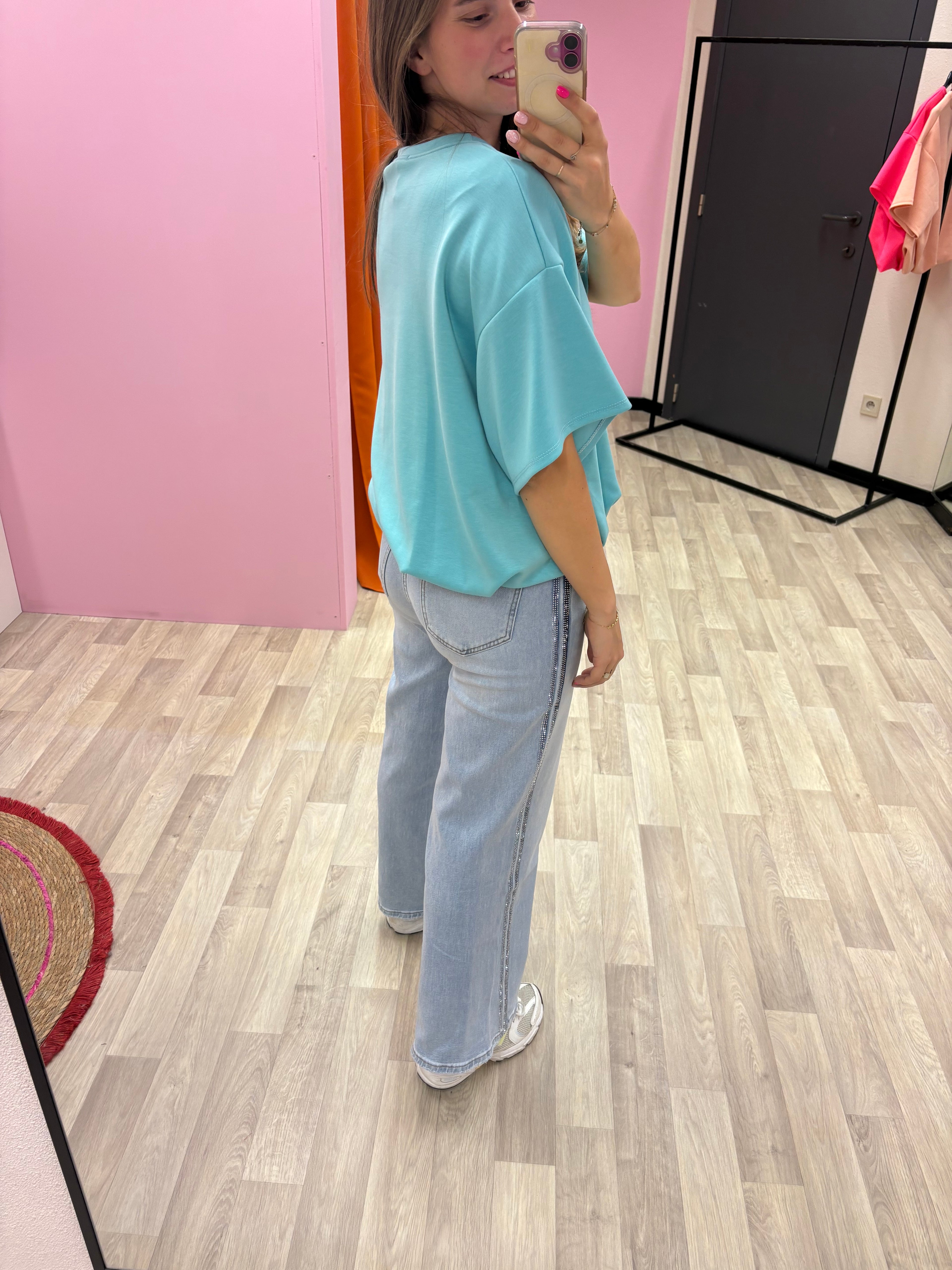 Cropped shirt - Turquoise