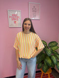 Cropped shirt - Roze/Geel