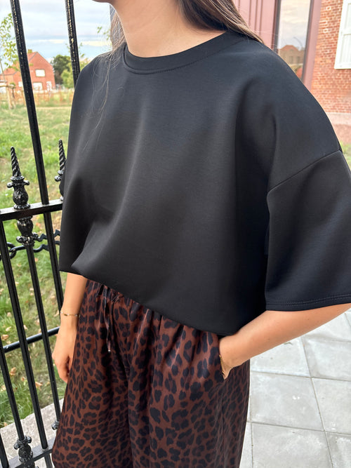 Cropped shirt - Zwart