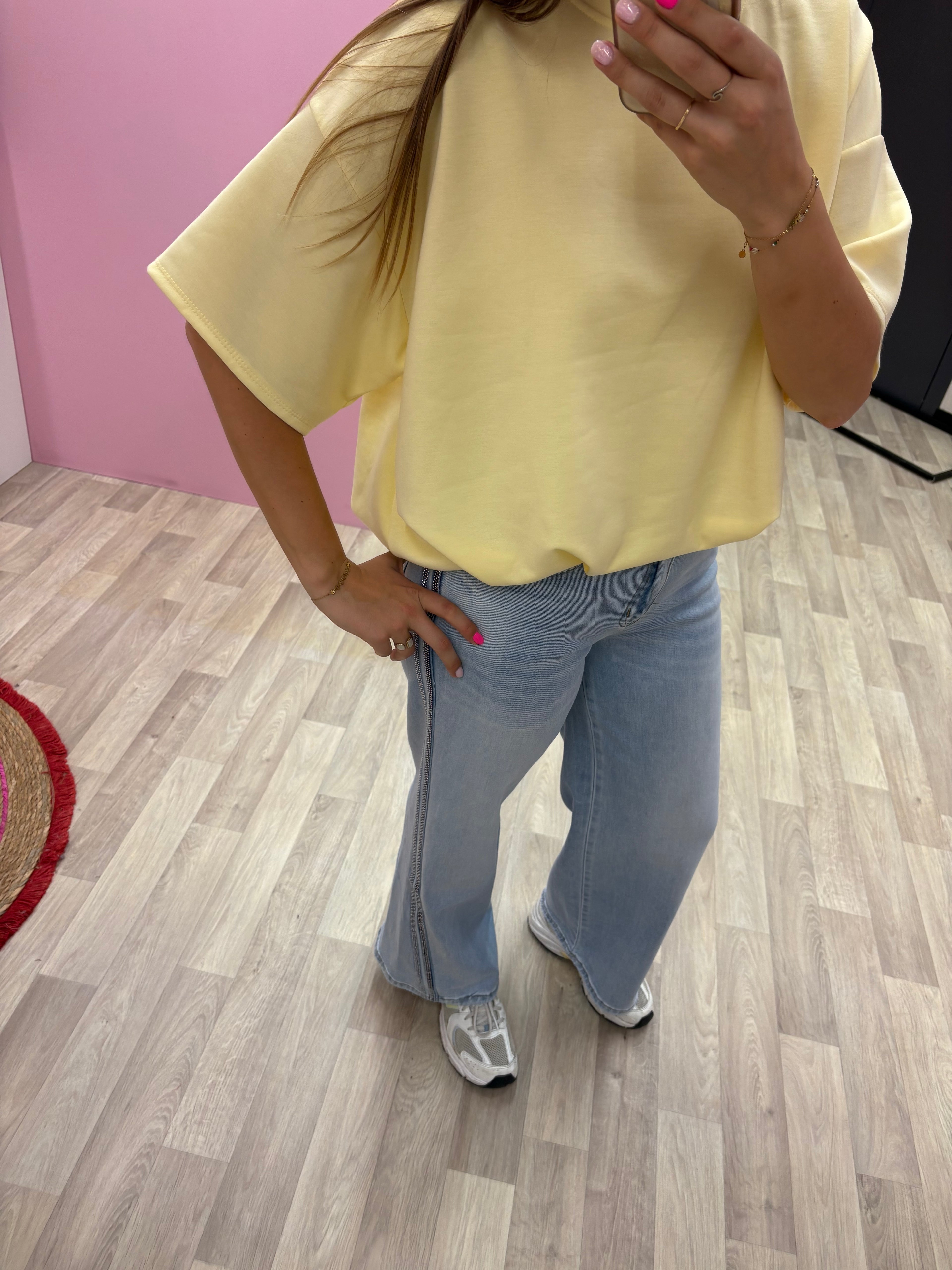 Cropped shirt - Geel