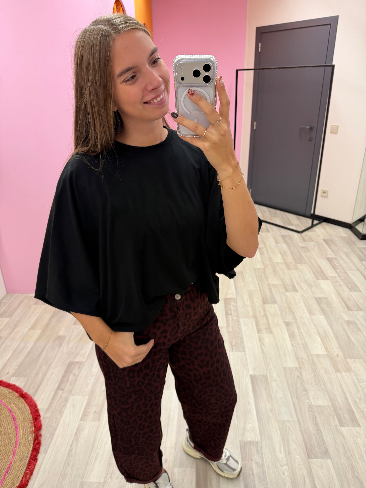 Balloon jeans - Leopard bordeaux