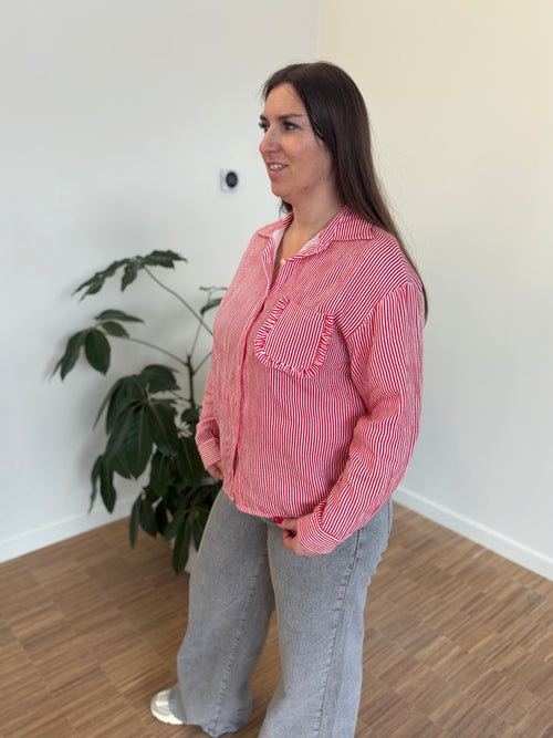 Blouse Lola - Rood/wit