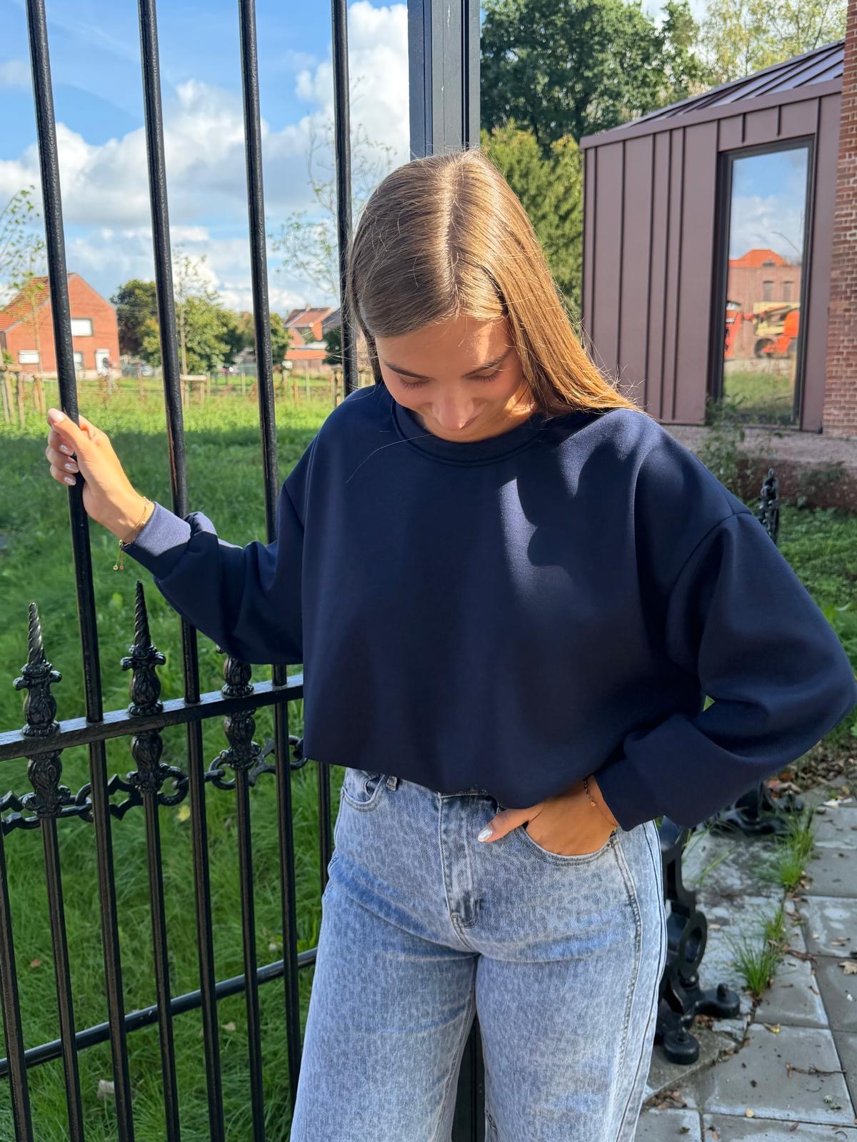 Cropped sweater - Blauw