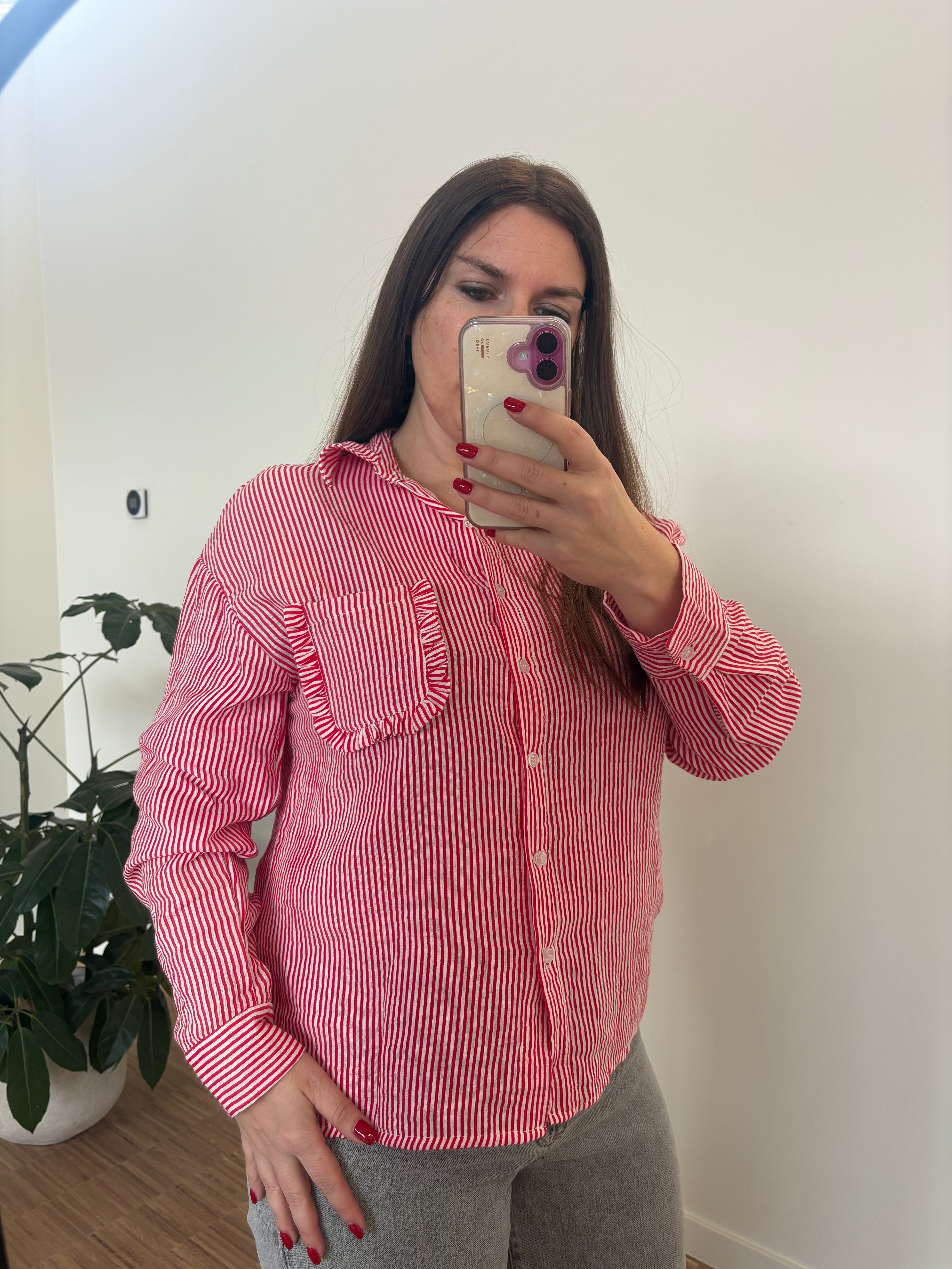 Blouse Lola - Rood/wit