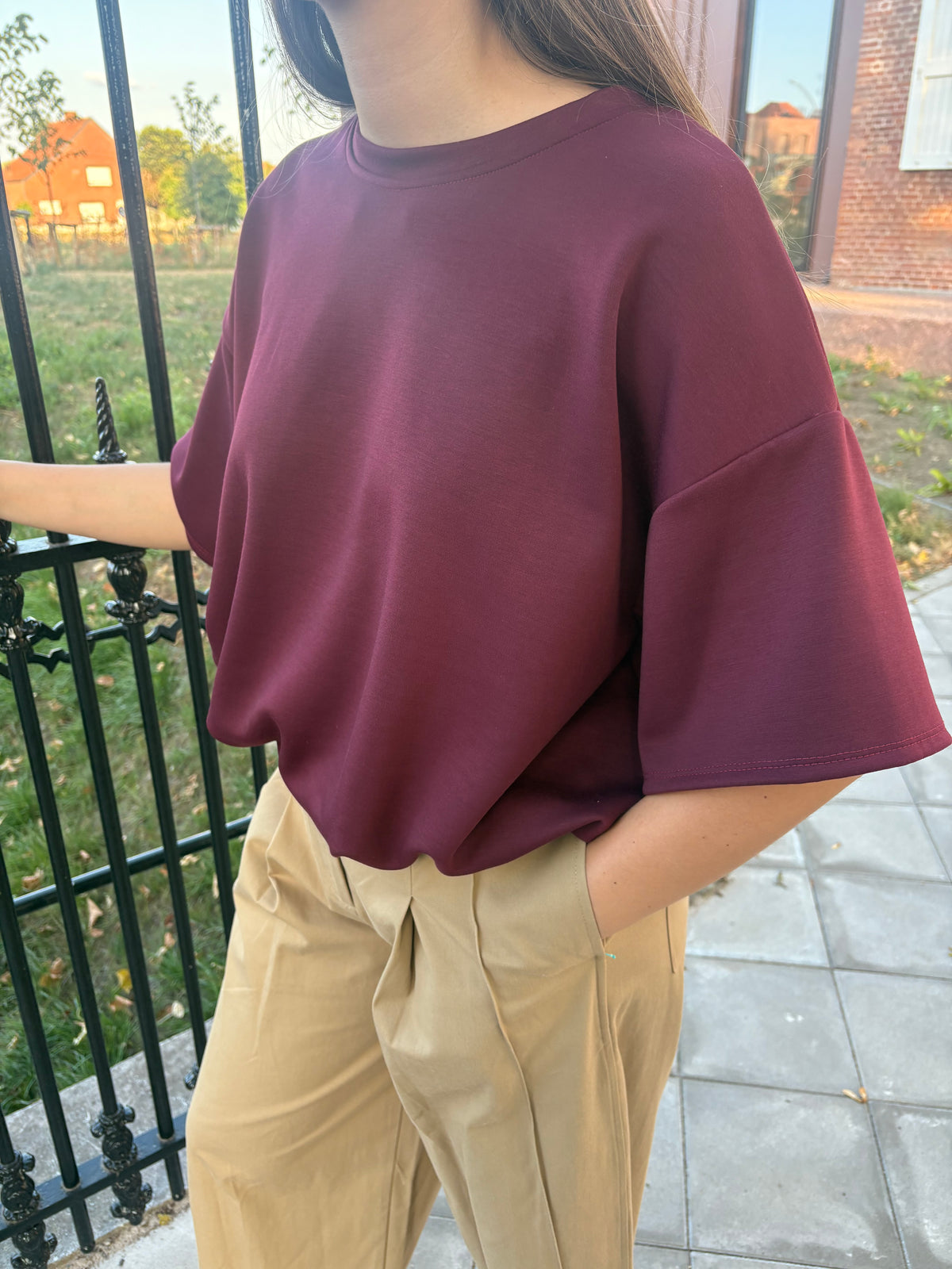 Cropped shirt - Bordeaux