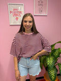 T-shirt strass - Bordeaux