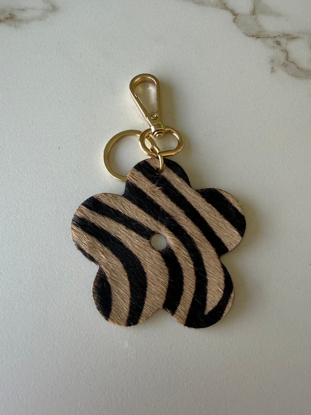 Sleutelhanger bloem zebra