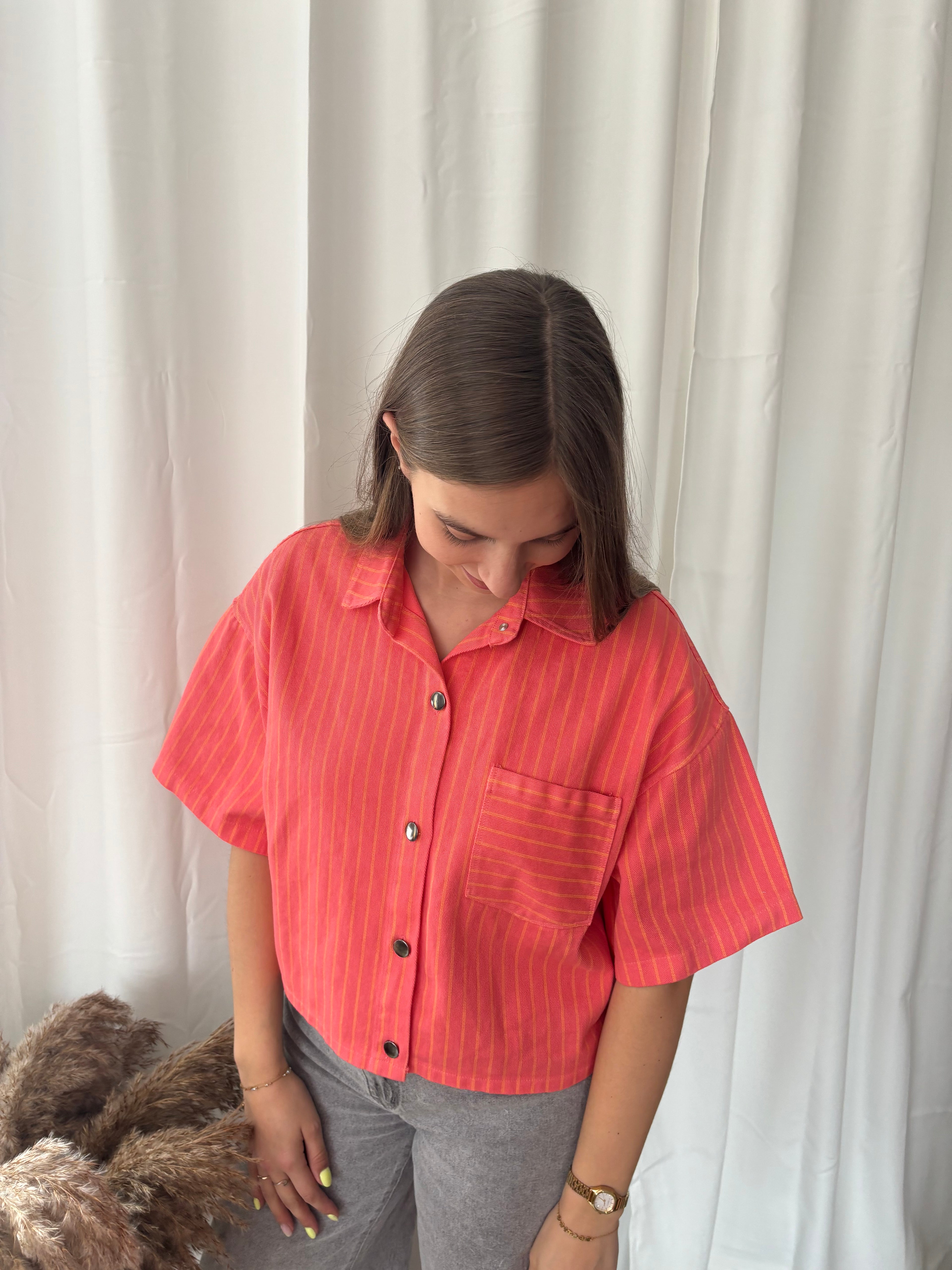 Jeans hemd - Rood