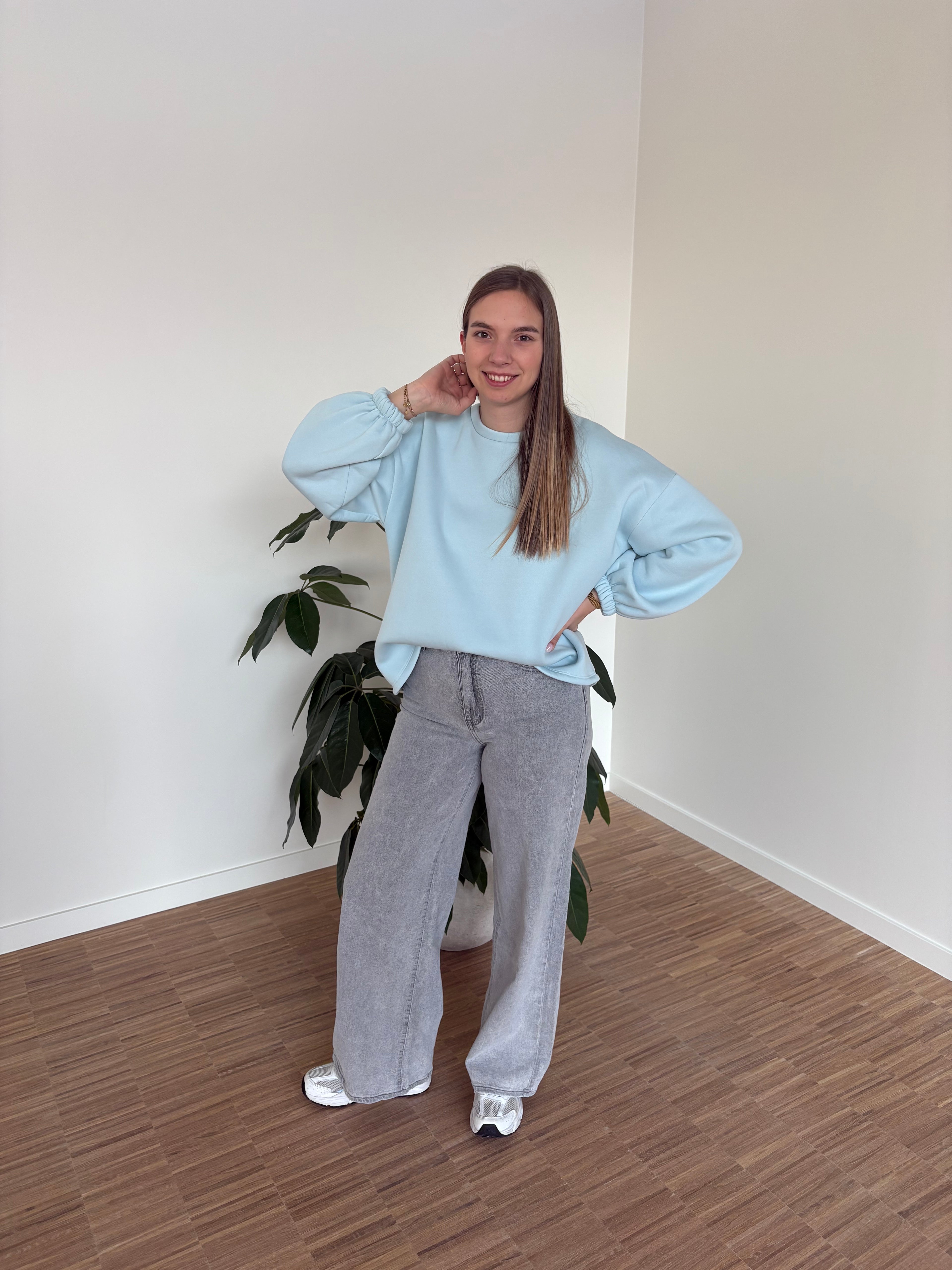 Sweater good vibes - Lichtblauw
