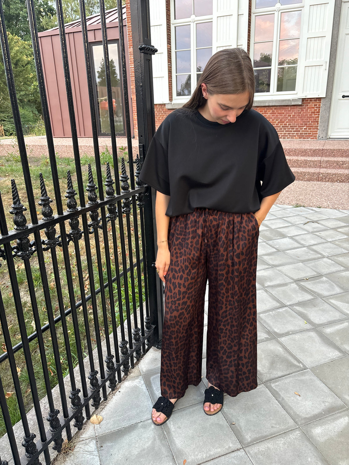 Broek leopard - Bruin/zwart