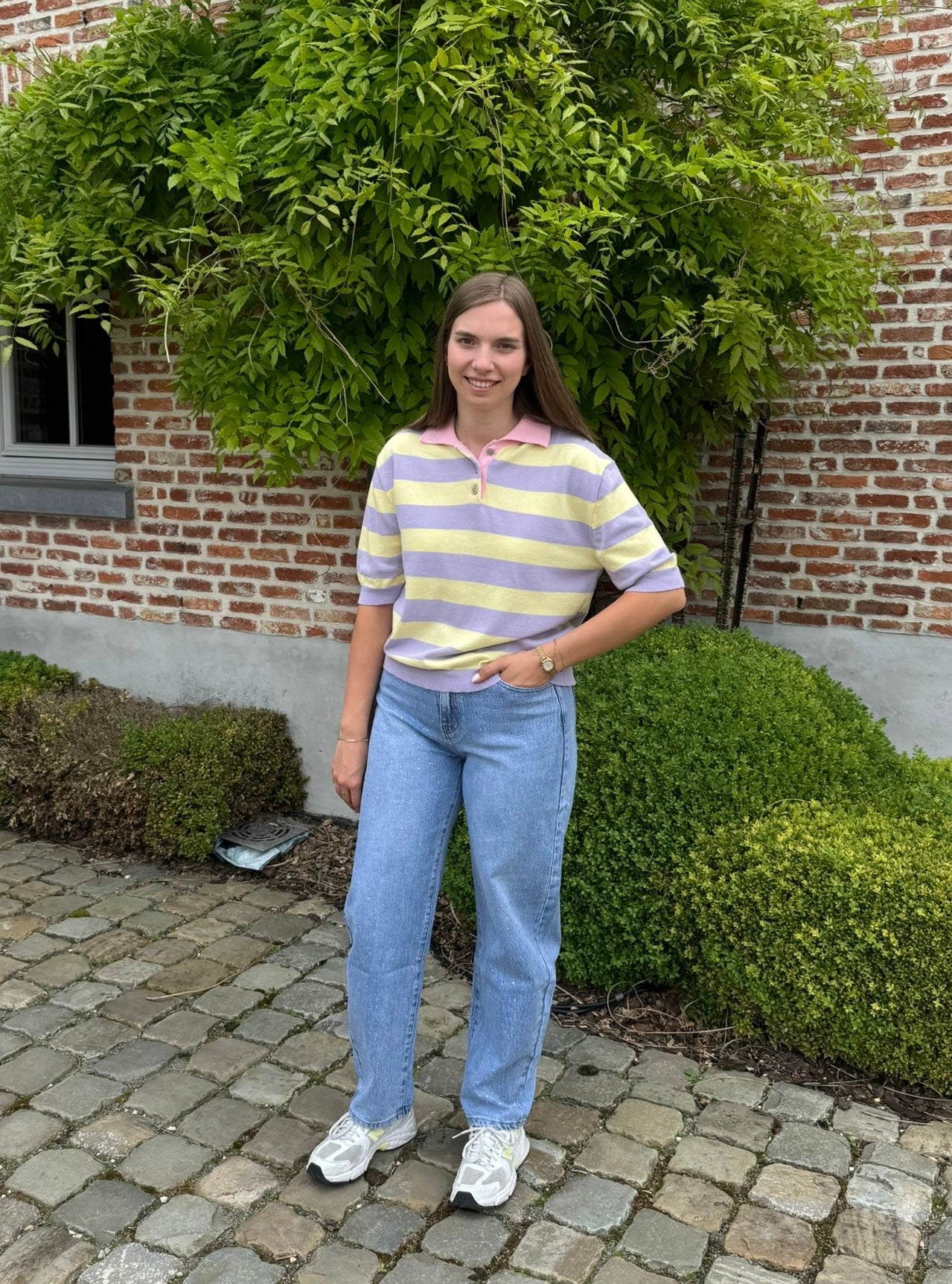 Fien knit - lila/geel