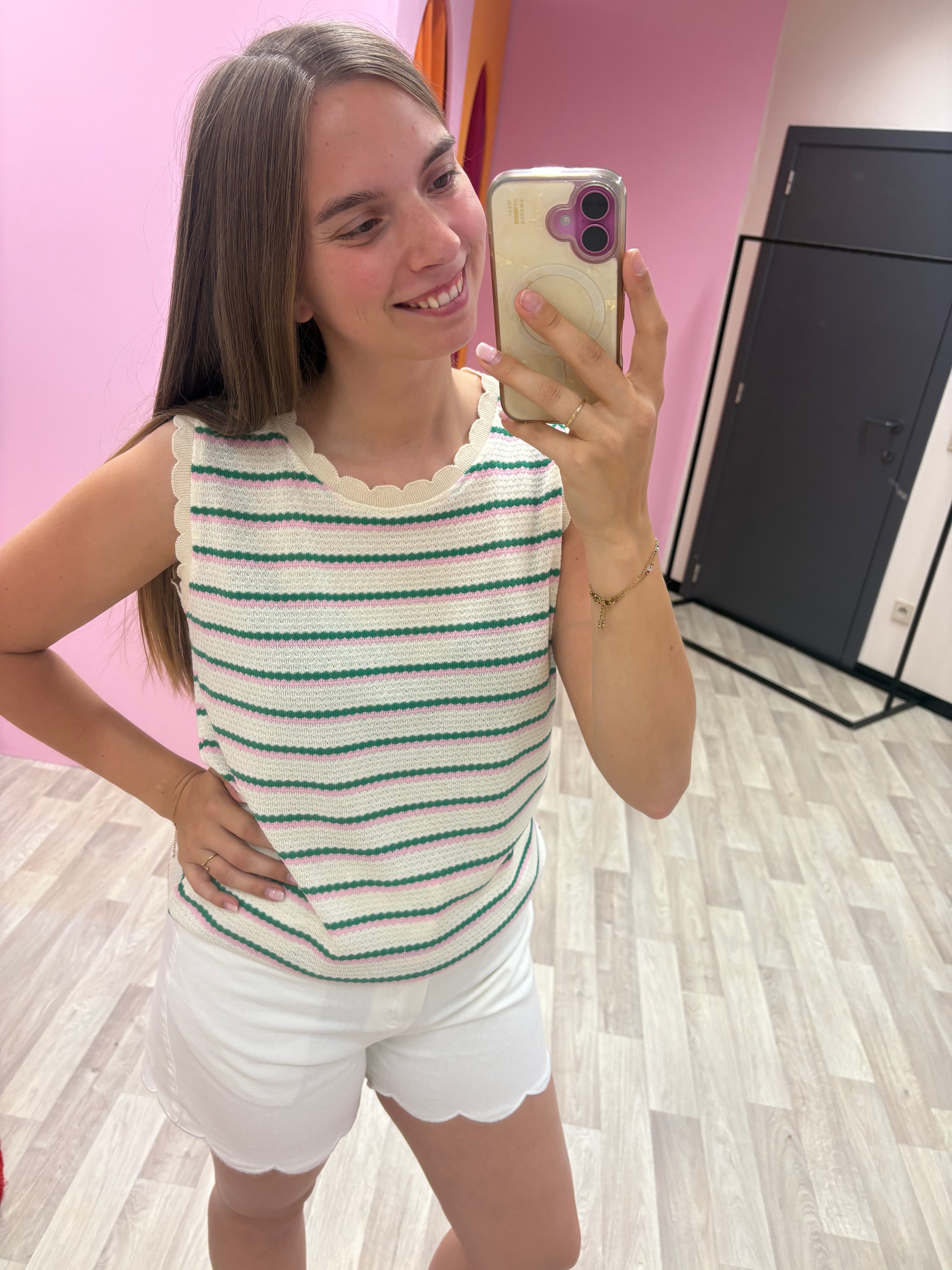 Top Lia - Groen/Roze