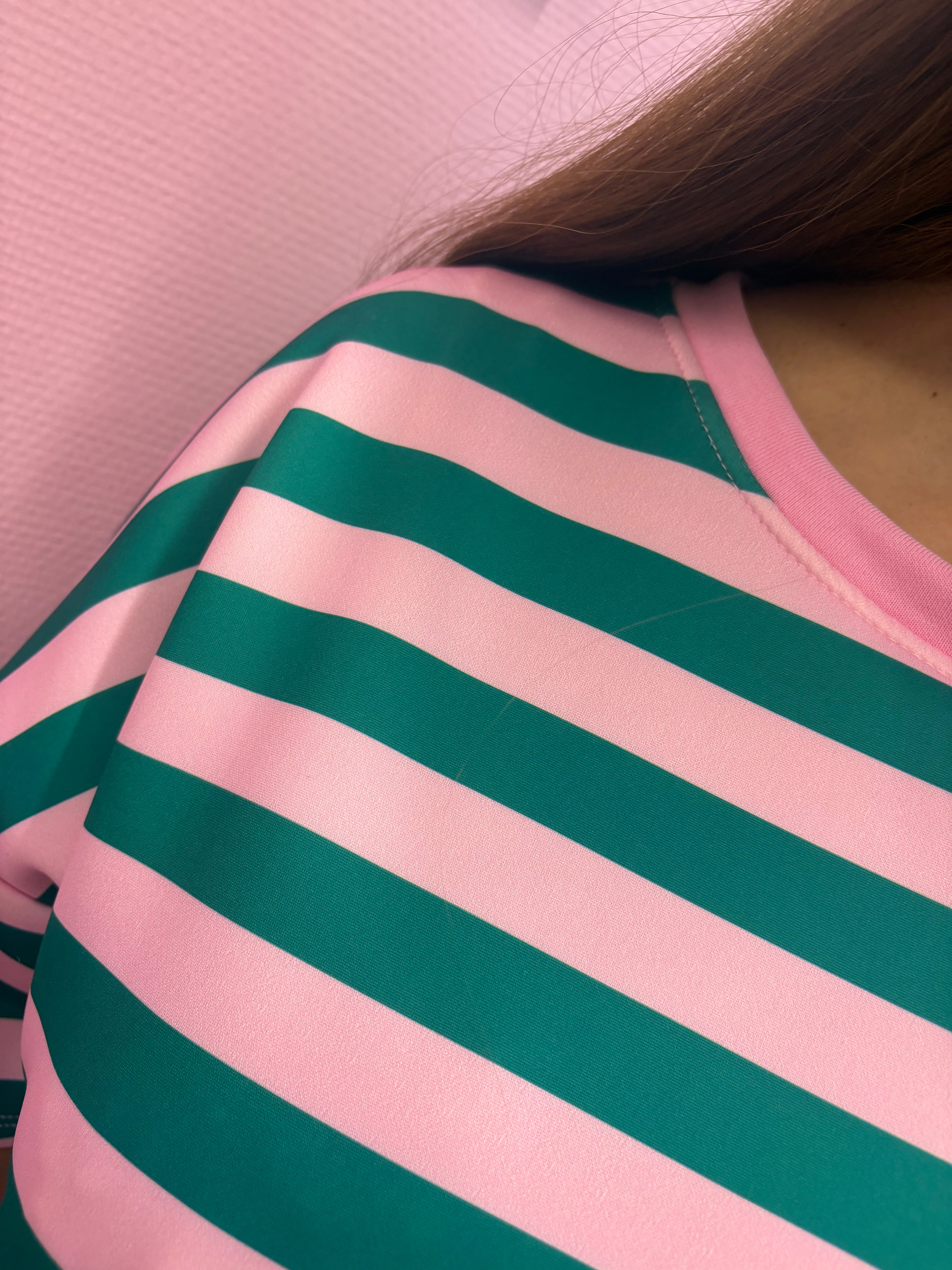 Lina top - Groen/Roze