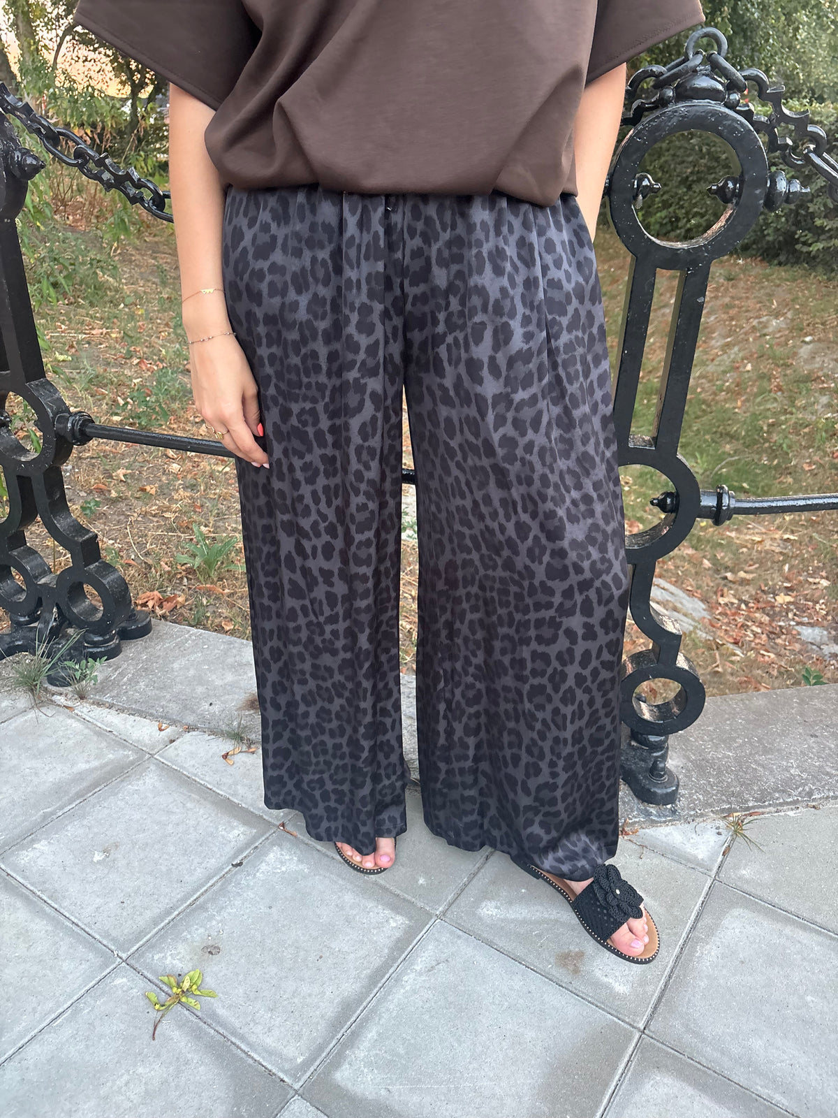 Broek leopard - Donkergrijs/zwart