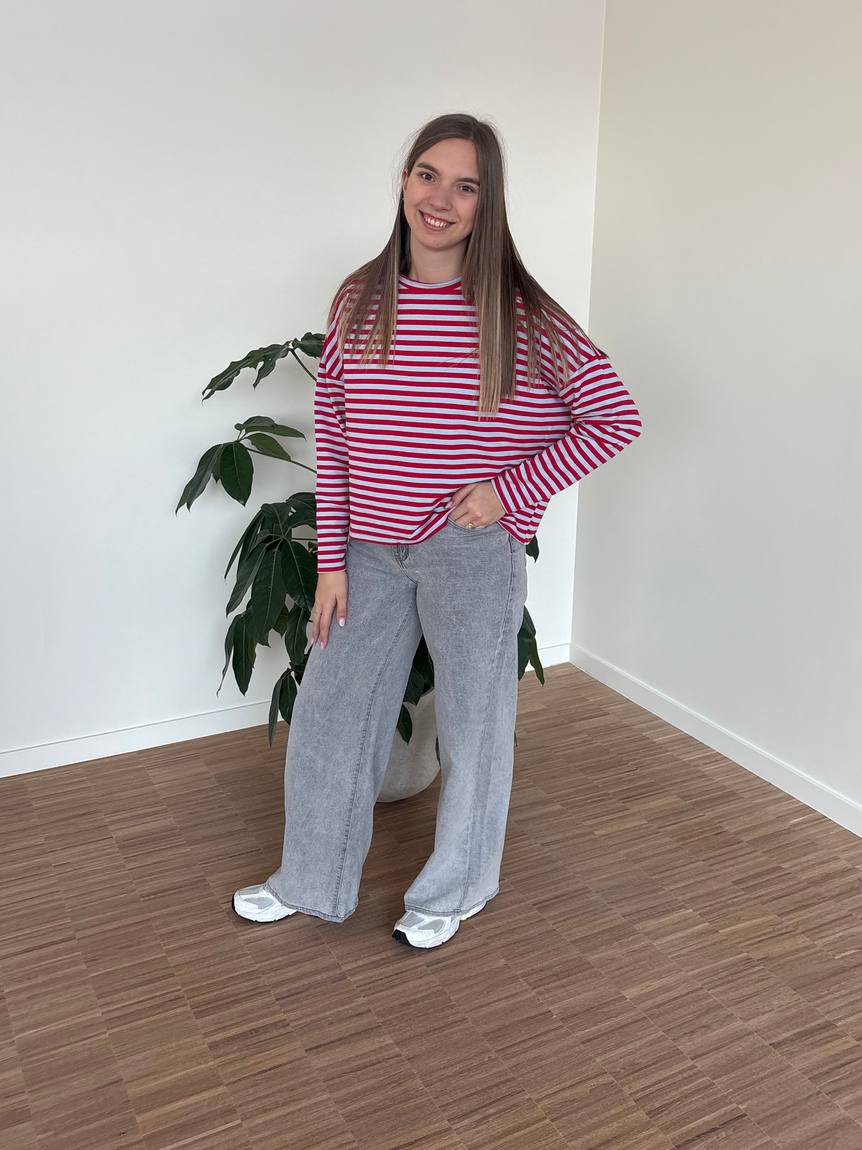 Lize top - rood/blauw