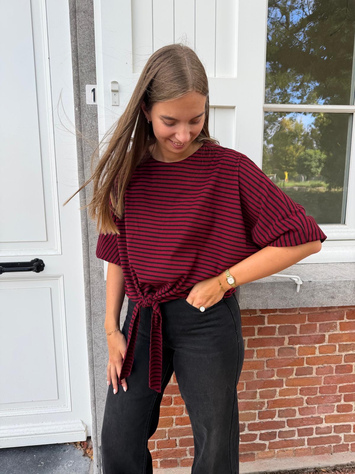 Blouse Jani - Rood/zwart