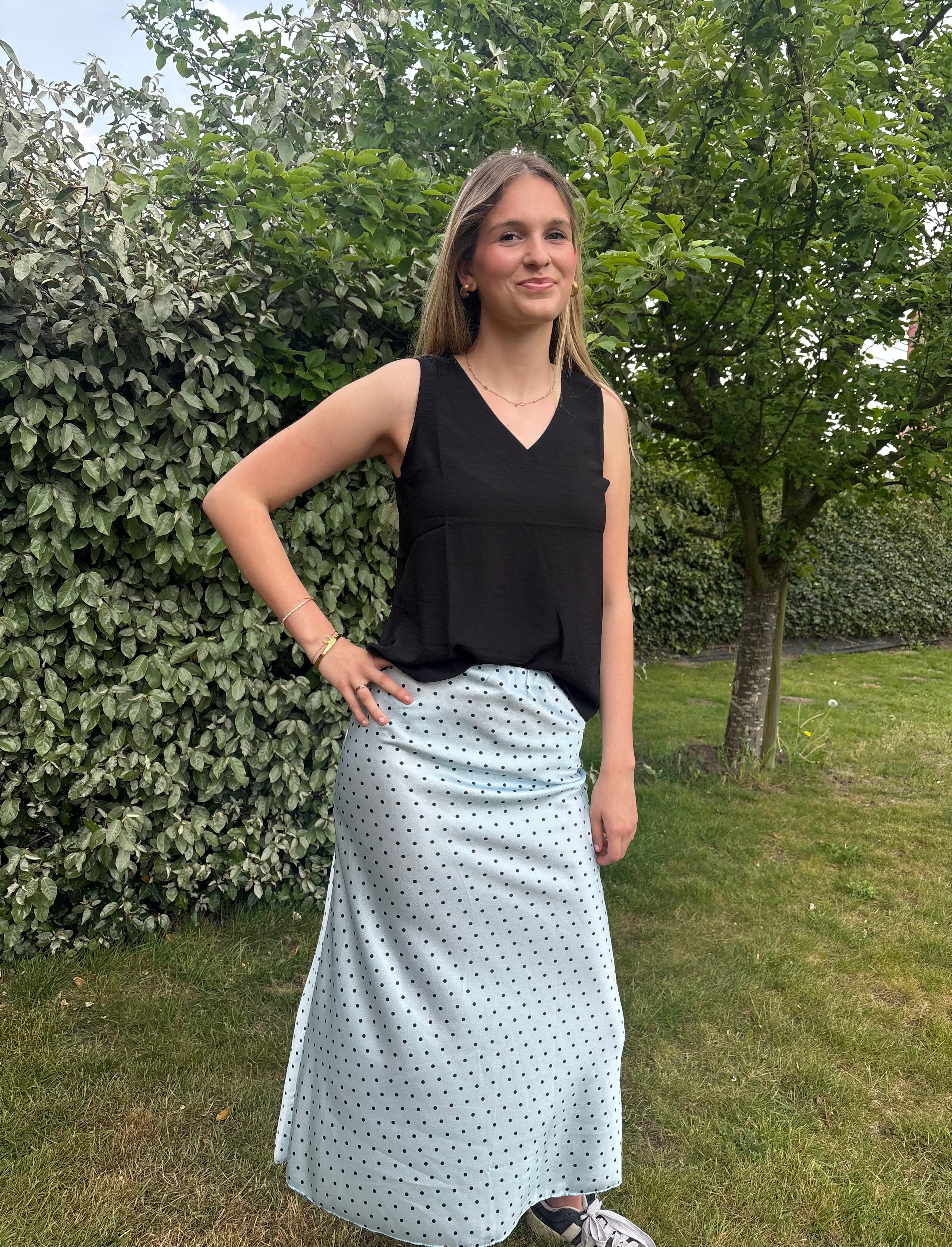 Rok polka dots - blauw
