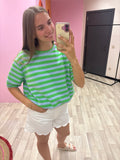 Cropped shirt - Groen/blauw