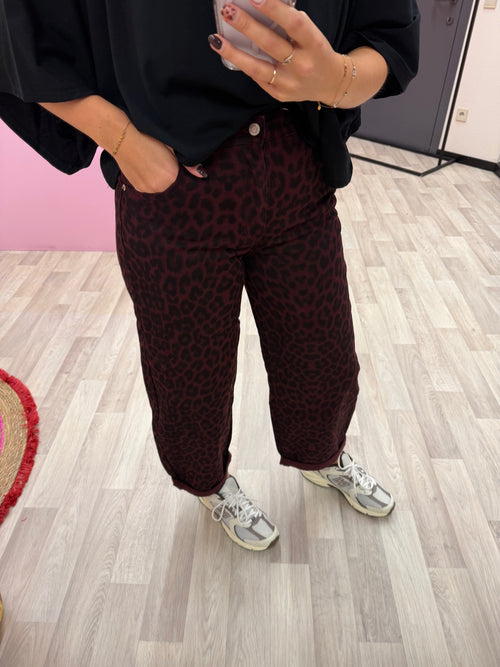 Balloon jeans - Leopard bordeaux