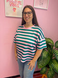 Lina top - Groen/Roze