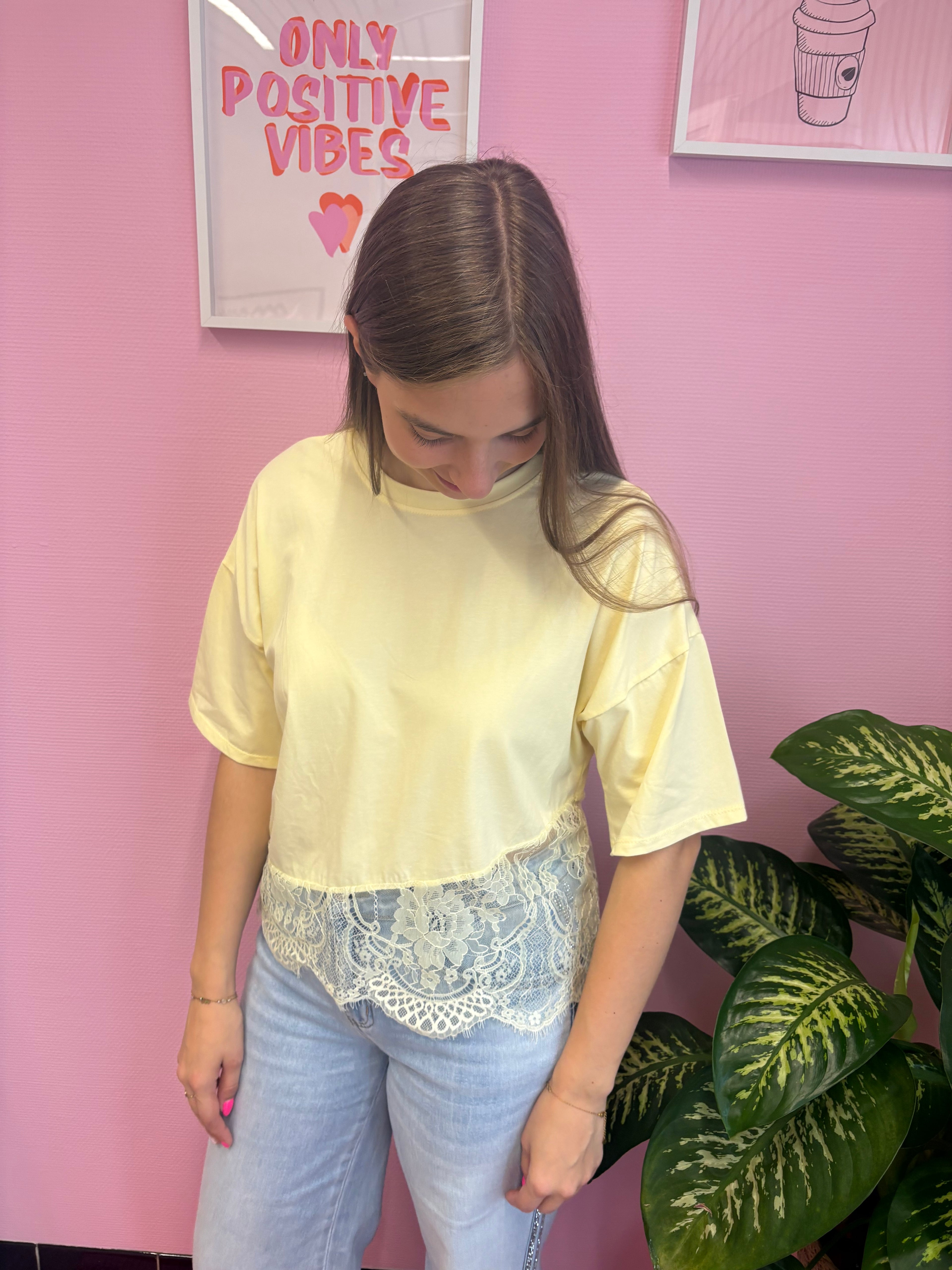T-Shirt Caro - Geel