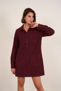 Jurk corduroy - Bordeaux