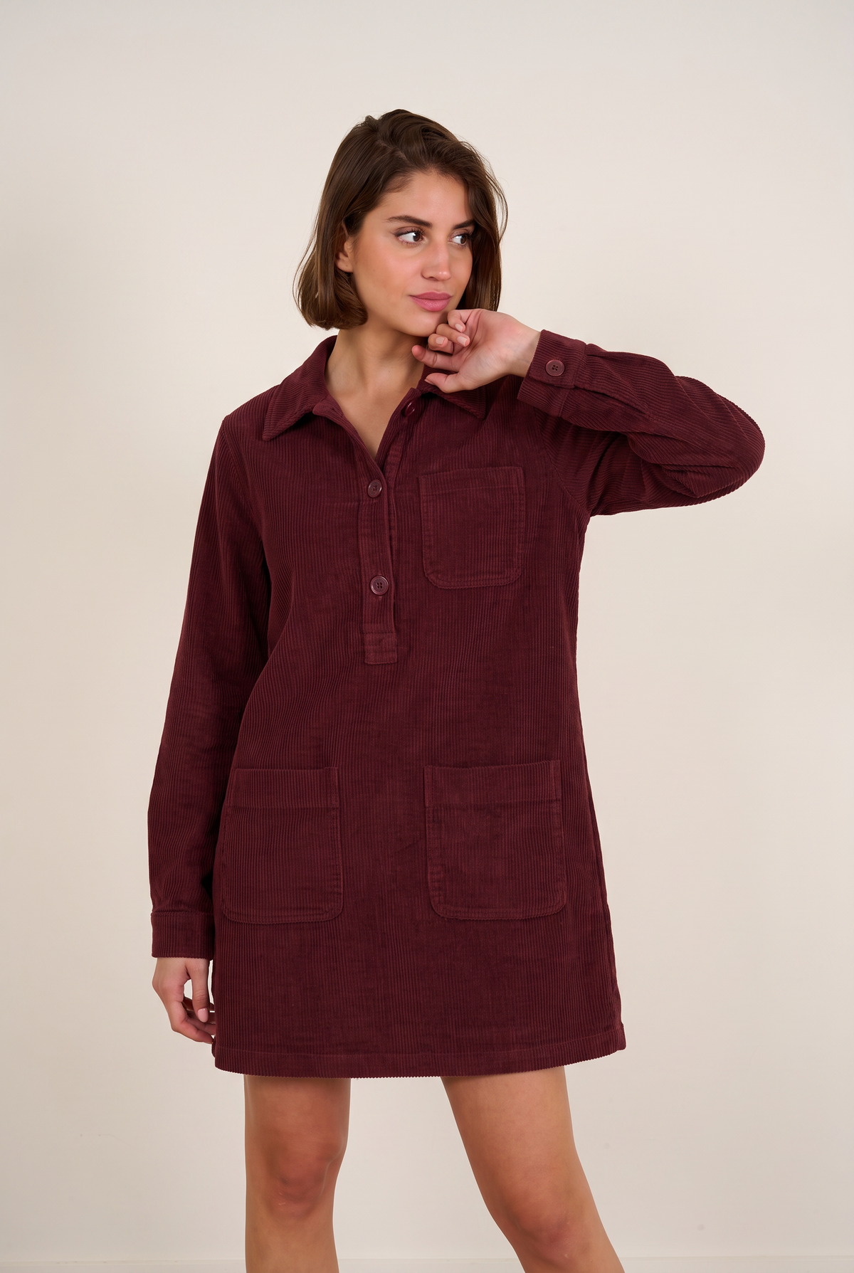 Jurk corduroy - Bordeaux