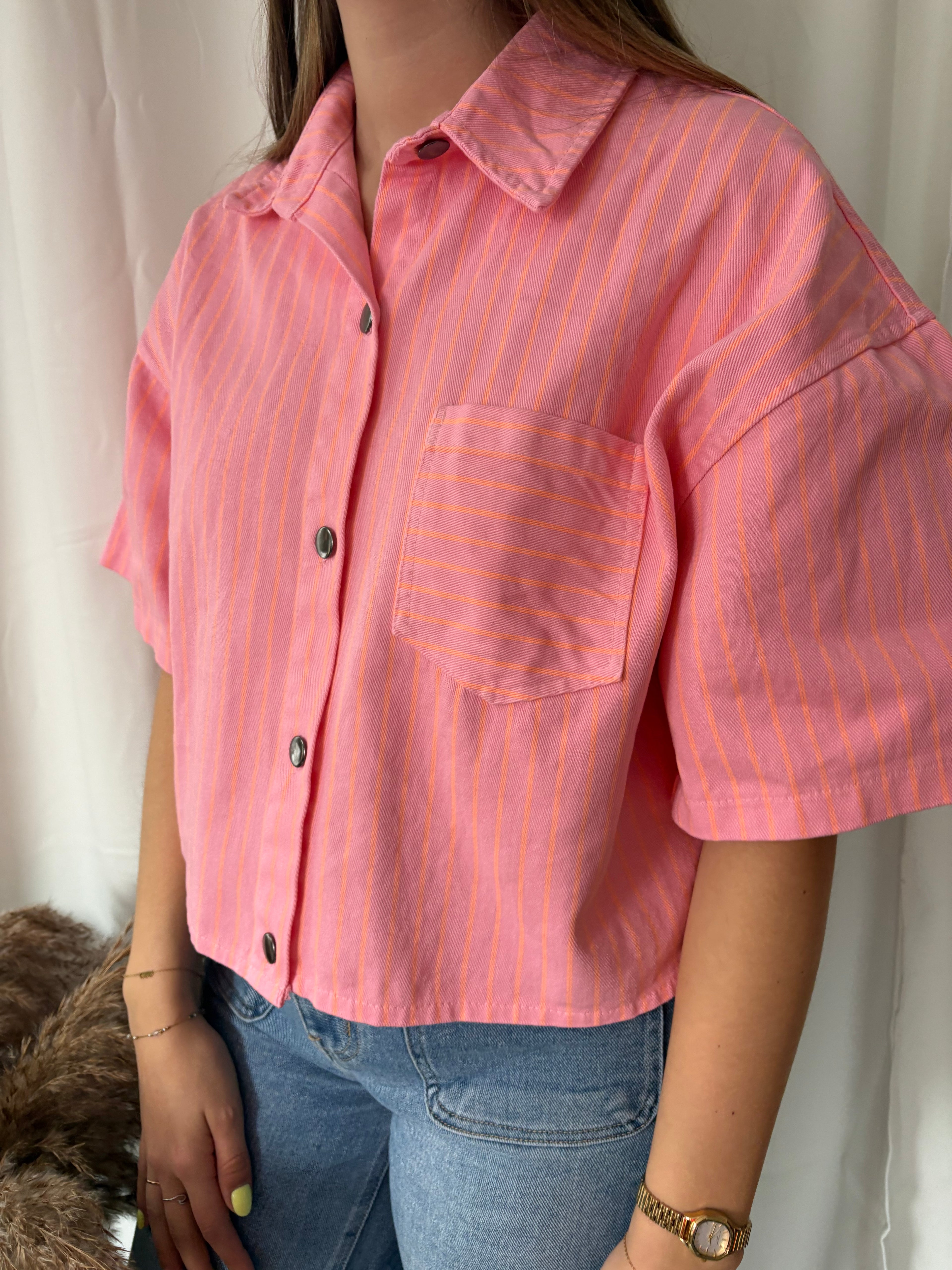 Jeans hemd - Roze