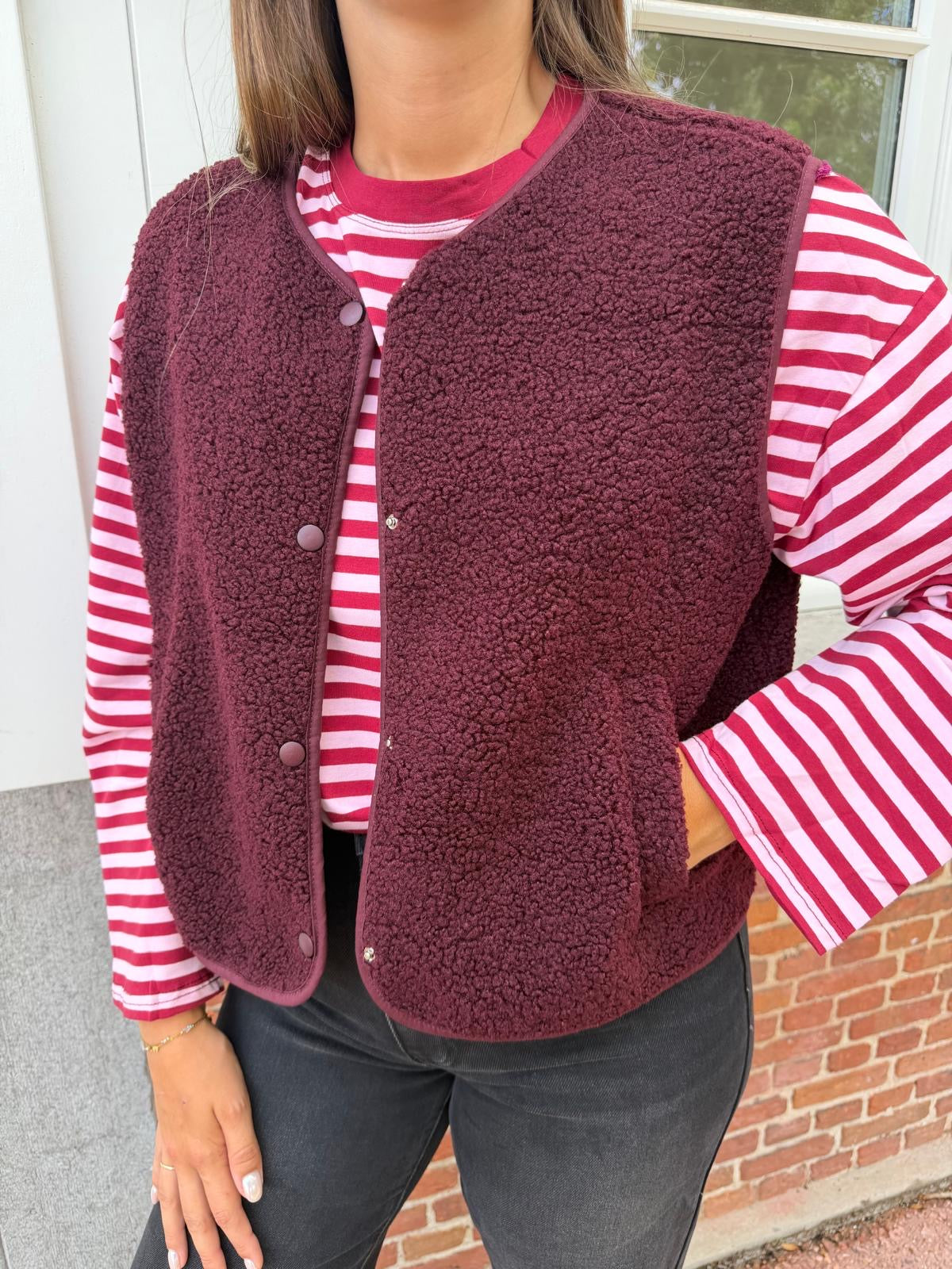 Teddy gilet - Bordeaux