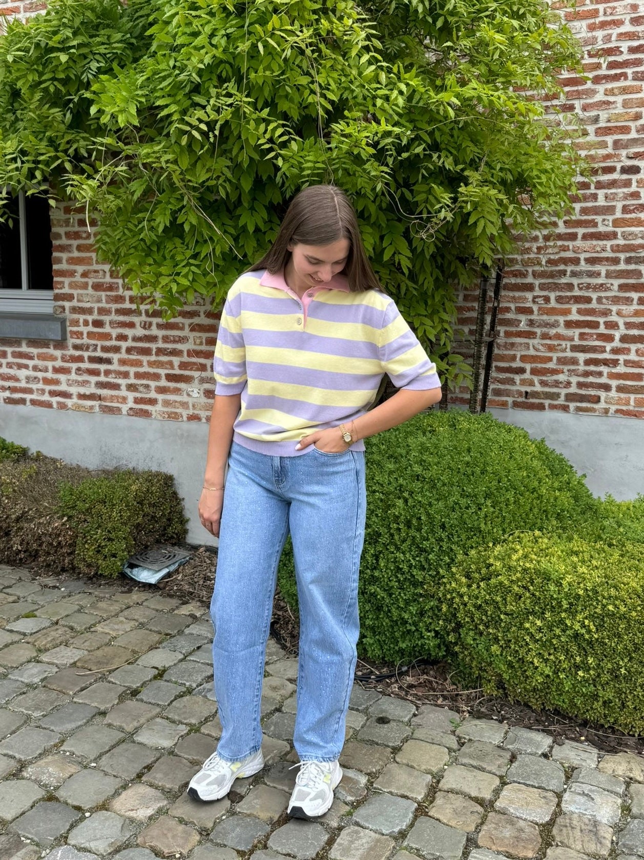 Fien knit - lila/geel