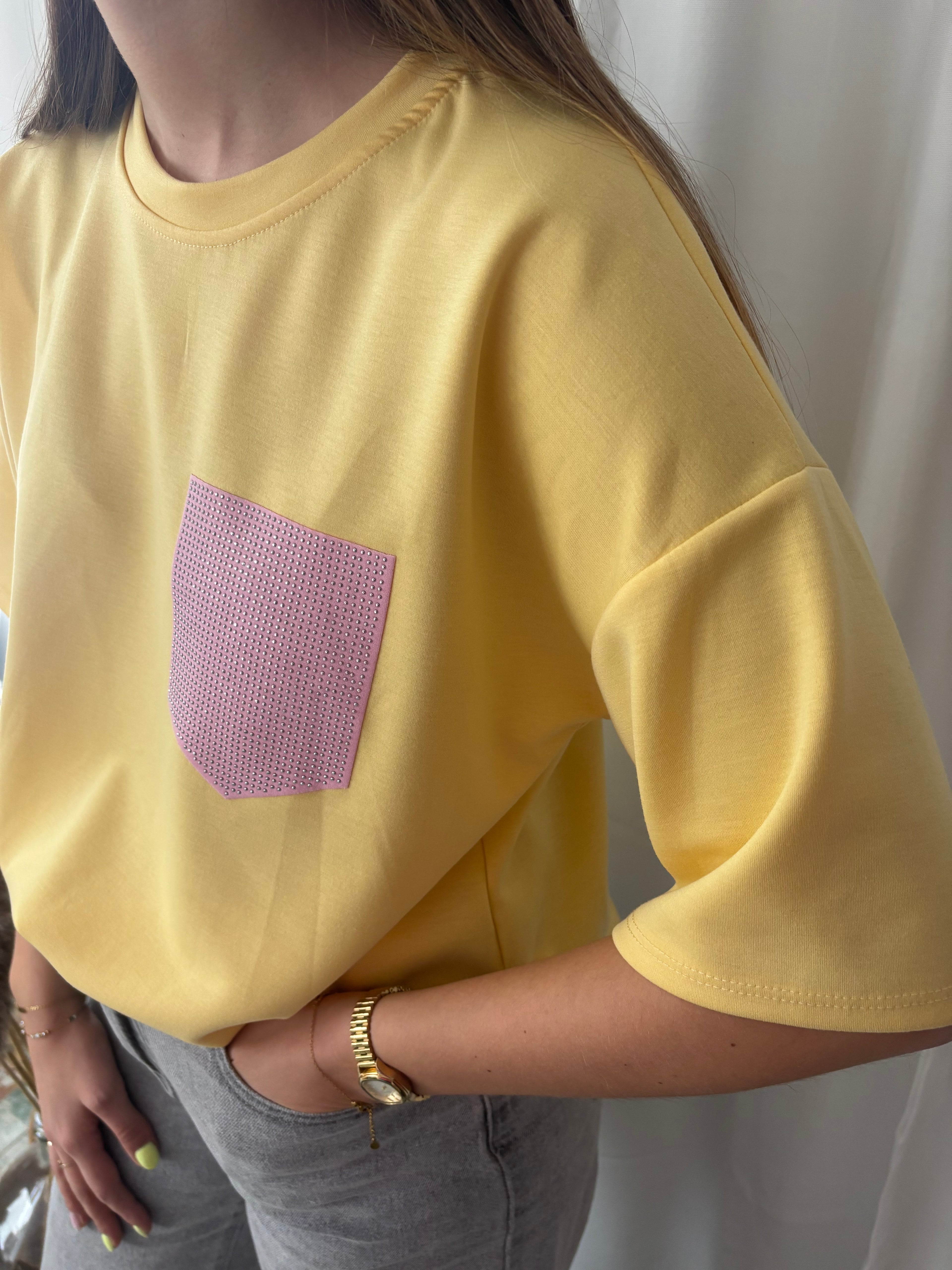T-shirt Louise - Geel